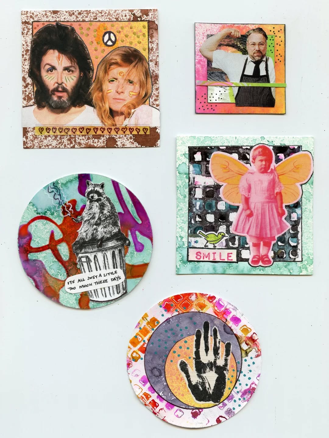 Playing catch up with my Wanderlust lessons. I had a hoot with this! Thanks to @thekathrynwheel
I've done a few artist trading cards (ATC's), but have you heard of rinchies, inchies, trinchies, and moos??? They are tiny works of art packed with colour, texture, and creativity.
Mine are 3 inches with 1-2" piece. Any yes, they are traded in the art world somewhere! It was fun to do something silly 😜
#wanderlust25class #eaclasses #everythingartuk
#arthabit #artjournal #artjournaling #dailypainting #artastherapy #doitfortheprocess #imadearttoday #carveouttimeforart #createeveryday #createarteveryday #makearteveryday #mixedmedia #mixedmediaart #mixedmediaartjournal #mixedmediaabstract #mixedmediajournal #makeart #mixedmediaartist #abstractartist