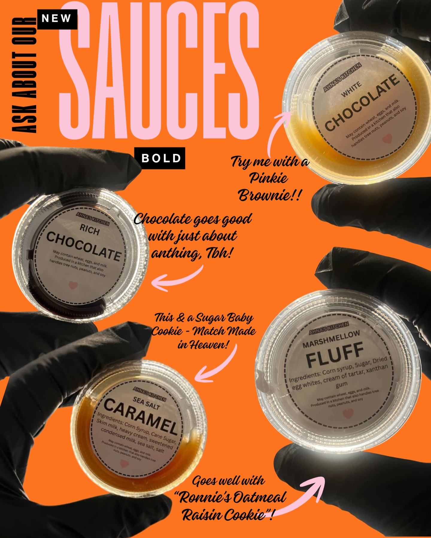 Try Our New Sauces! Pair them with one of your favorite items for a duo like no other!
.
.
.
www.ahnaskitchen.com