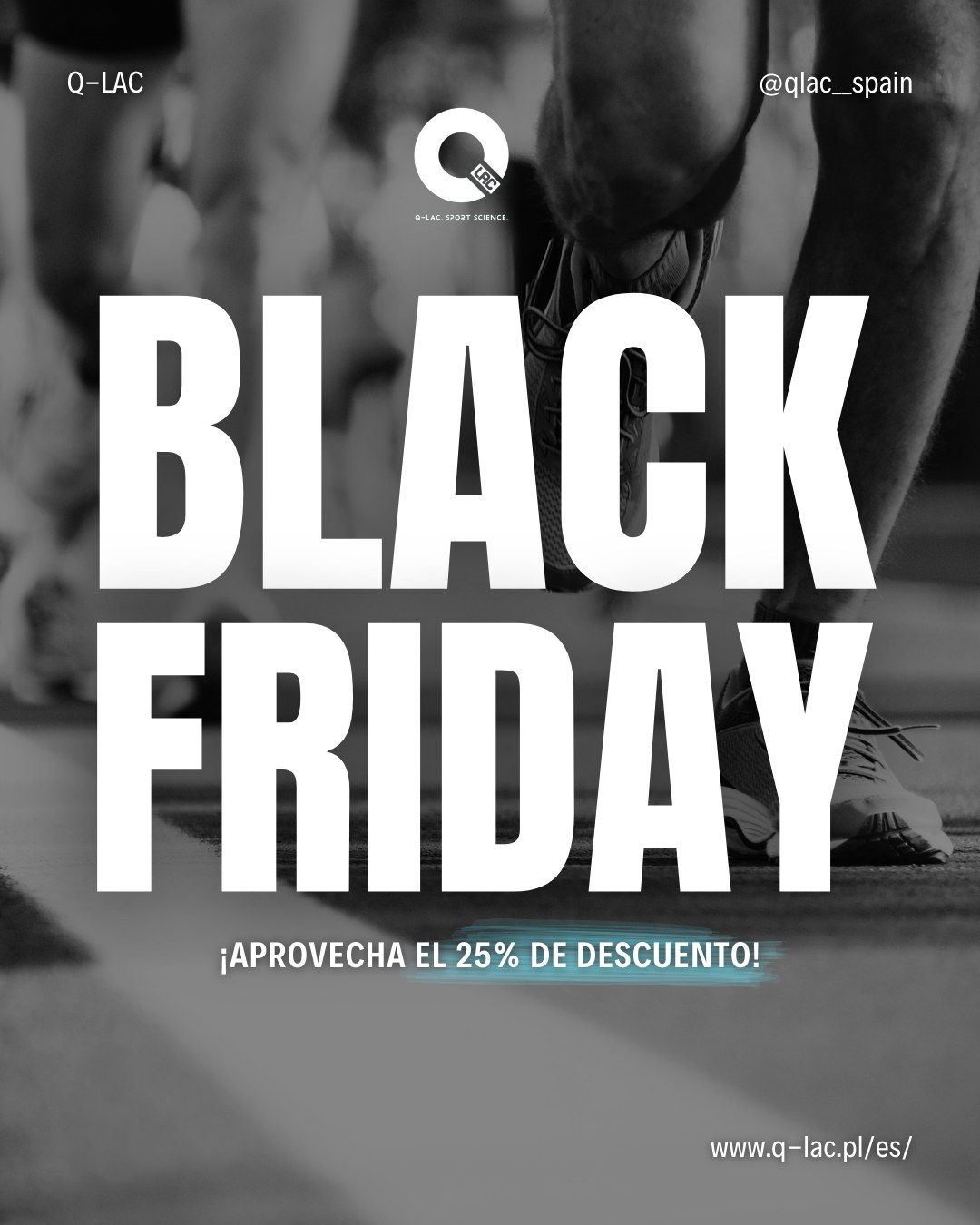 ¡La Black Week ha llegado a Q-LAC! Disfruta de un 25% de descuento en nuestra web.
CÓDIGO: BLACK25 🖤
#QLACEspaña #EntrenaConDatos #EntrenamientoInteligente #running #correr #runners #cycling #bicicleta #ciclismo #ciclistas #sport #deporte #triatlon #maraton #marathon #medirlactato #lactatonoinvasivo #sinpinchazos #lactato