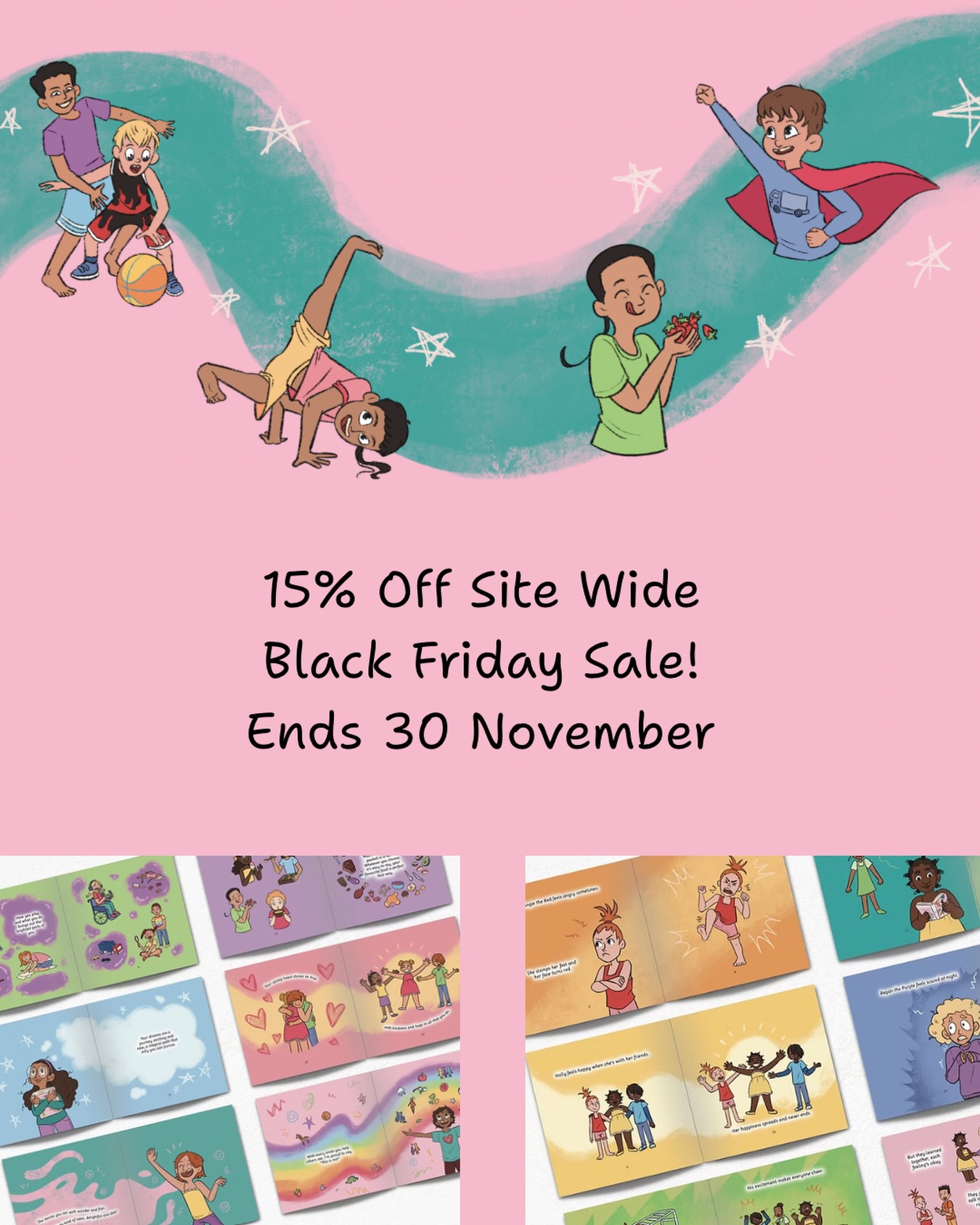 š„ BLACK FRIDAY SALE š„
For a very limited time, get 15% OFF SITEWIDE ā all books, bundles, and resources!
These make gorgeous Christmas gifts, are incredible reads for your kids or the perfect classroom addition.
ā° Ends Sunday at midnight
š Shop now at pinkisjustacolour.com
#BlackFridaySaleNZ #KidsBooksNZ #NZSmallBiz #ChristmasShoppingNZ #BackYourLocal #ChildrenBooks #MumsOfNZ #TeachersOfNZ #SaleTimeNZ