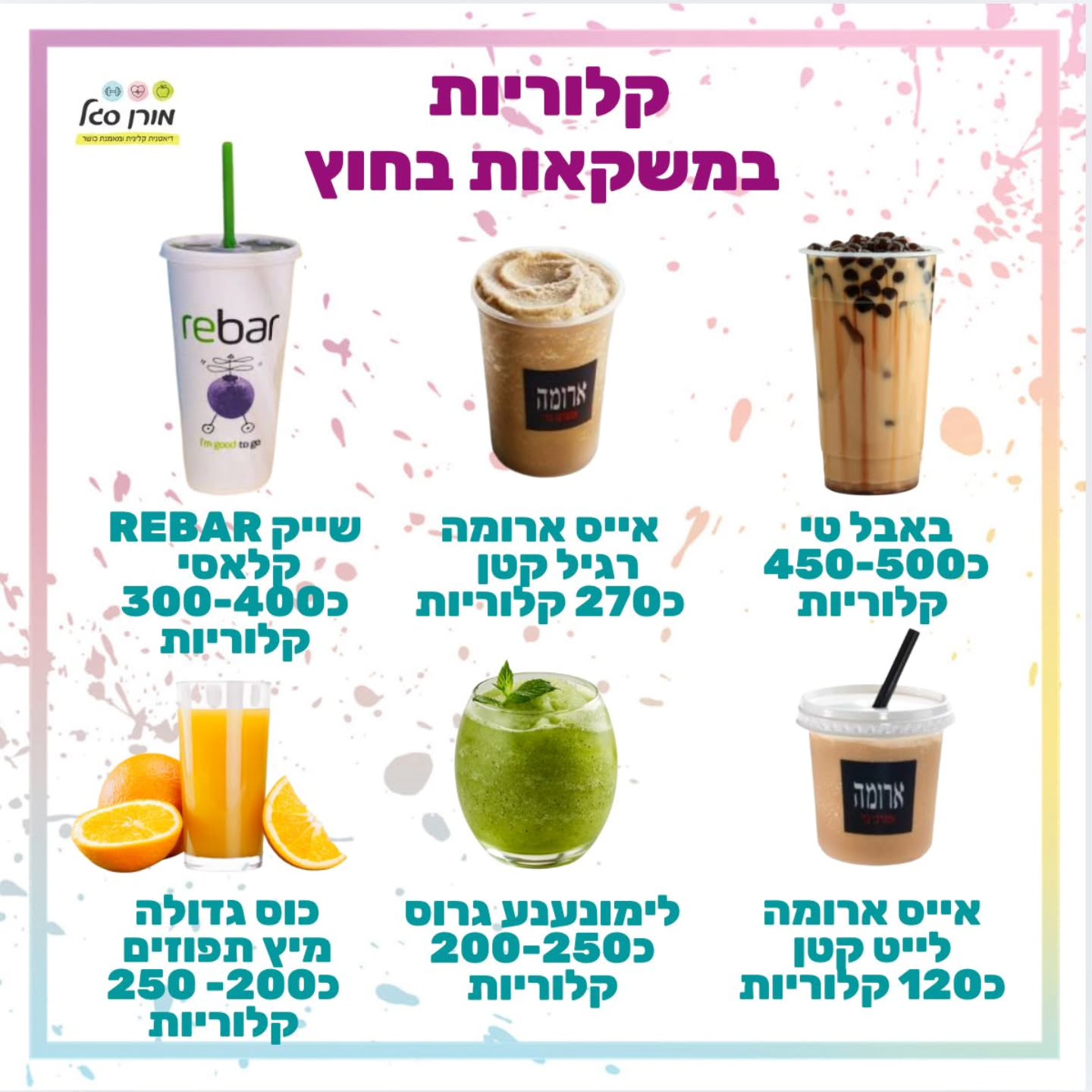 הקיץ לא משחרר (וטוב שכך!)
אז קבלו משקאות טעימים וכמה הם שווים לנו .
מה אתם היתם בוחרים?
#משקאות #מיץתפוזים #אייסקפה #באבלטי #דיאטניתקלינית #חיטוב #ירידהבמשקל #קלוריות