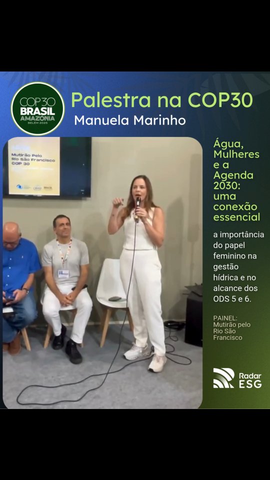 A fala de Manuela Marinho (Radar ESG), durante o painel "Mutirão pelo Rio São Francisco" na COP30 em Belém, trouxe um ponto de vista crucial e muitas vezes negligenciado: a ligação intrínseca entre o acesso à água e os Objetivos de Desenvolvimento Sustentável (ODS), com um foco especial no impacto na vida das mulheres.
Manuela destacou que a falta de acesso contínuo à água faz com que muitas mulheres precisem ficar em casa aguardando o dia em que o abastecimento chega. Esse tempo de espera forçada as impede de trabalhar, estudar ou buscar outras oportunidades, gerando um déficit econômico e limitando o pleno exercício da cidadania.
A ausência de infraestrutura hídrica de qualidade não é apenas um problema de saneamento; é um obstáculo direto para a igualdade de gênero (ODS 5) e para o crescimento econômico sustentável (ODS 8).
É fundamental darmos visibilidade a essa realidade e colocarmos as mulheres no centro do debate sobre a água.
Garantir acesso universal à água potável e saneamento (ODS 6) é, antes de tudo, investir em dignidade, empoderamento feminino e no desenvolvimento de toda a sociedade.
#RadarESG #ESG #COP30 #clima #Brazil #ODS #MutiraoRioSaoFrancisco #RioSaoFrancisco #VelhoChico #Água