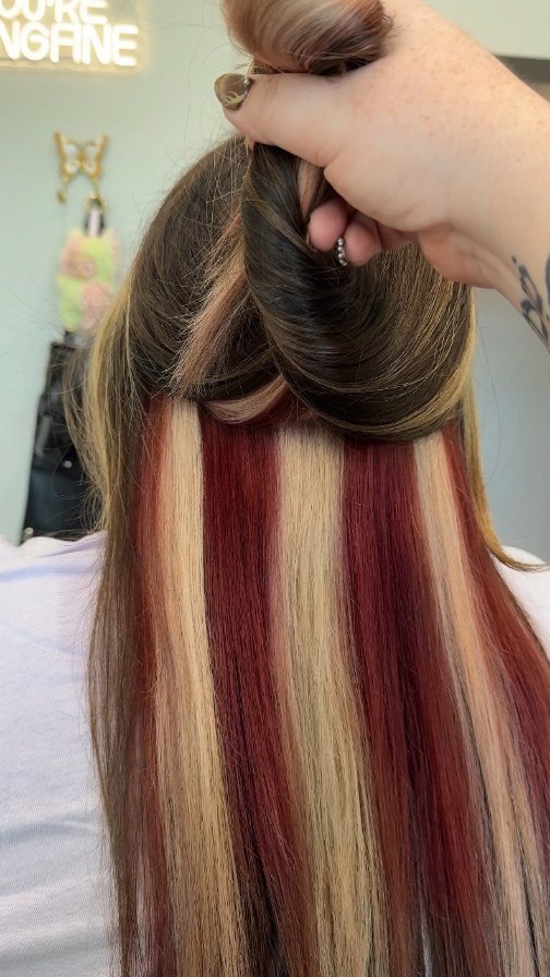 Fall is here aka CALICO hair is BACK 🍂
I am obsessed with this little peekaboo we got to create today.
Peekaboo color is the perfect way to try out fun colors workout committing to the whole head or a ton of maintenance. Basically you can have your cake & eat it too 🥰
My schedule is full for this week but there are still a few spots before Christmas. I can't wait to see you in my chair soon 💖
#conroehairstylist #woodlandssalon #conroesalon #woodlandshairstylist #montgomeryhairstylist #houstonhairstylist #houstonsalon #calicohair