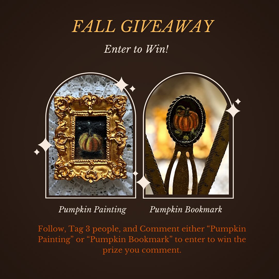 Hi everyone!! We are in the heart of fall so to celebrate I am going to do a giveaway! I’m really hoping to gain 1,000 followers soon so that I can do solo art lives for you guys. To enter follow, tag three people, and comment on the prize of your choice. You may only choose one❤️
I hope you are having a great season and staying well as the cold weather settles in. What are you guys planning for the month to come? I’m excited for my son to experience the holiday season for the first time. It’s been so fun this year with him running around (in his walker, bumping into my heels lol). My son will be eight months old in a few days. Time is flying by❤️ Happy Friday Friends!🥰
#giveaway #fallpainting #bookmark #booklover #falldecor #artgiveaway
