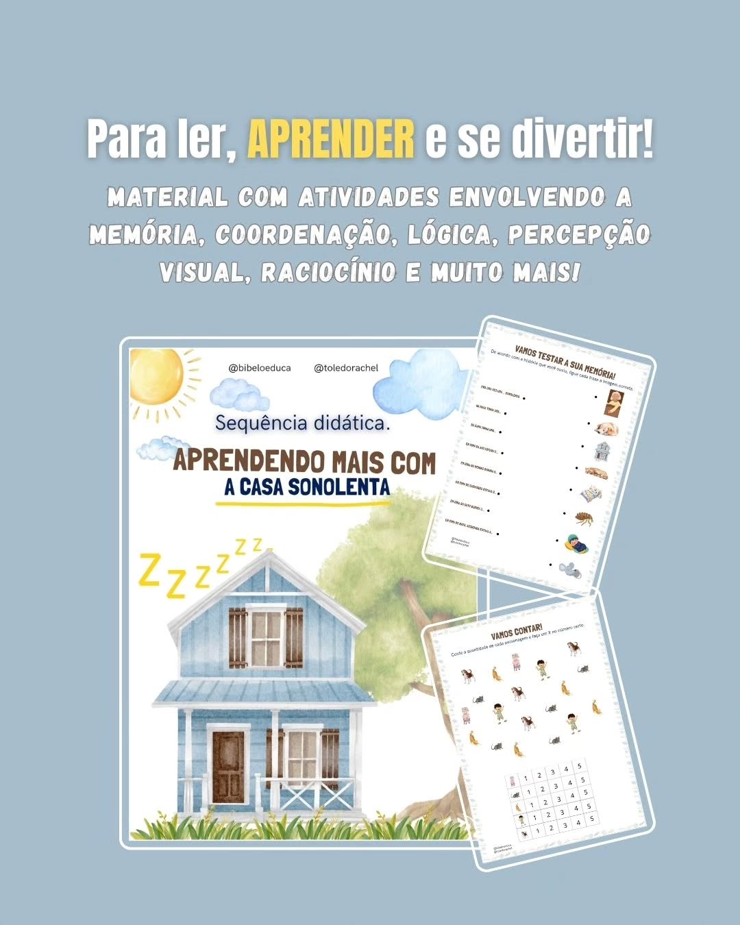 Sabe aquela sensação que você sente quando termina de ler um livro de que poderia ter mais páginas de tão boa que a história é?
Fica aquele gostinho de quero mais, mas o fim chegou :/
Agora não mais!
Com as atividades em sequências didáticas de livros infantis a criança pode continuar aprendendo através de histórias fantásticas!
Conheça as opções disponíveis no momento, acesse o site no link da Bio e busque por "sequências didáticas".
Bibelô Educa. Para aprender se divertindo!