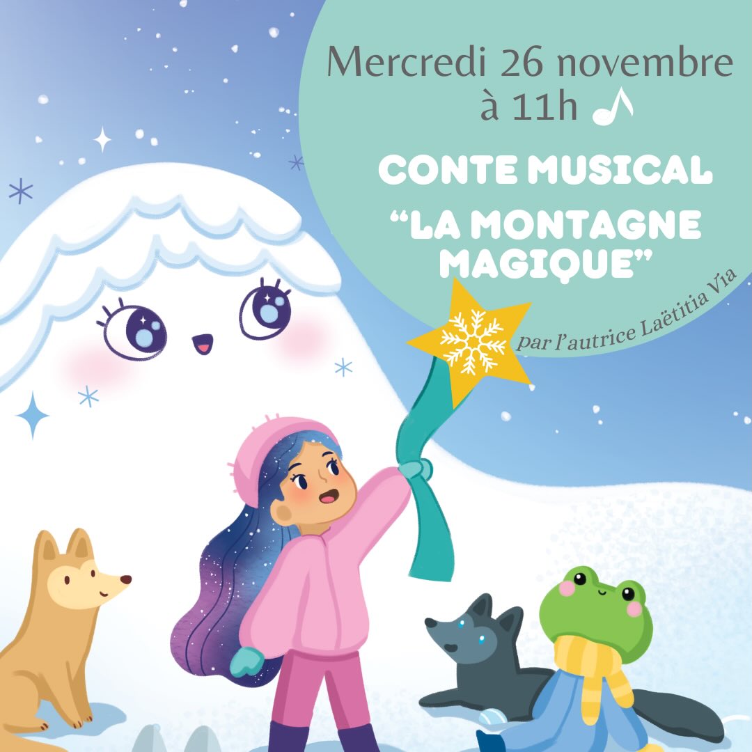 🎼 Rendez-vous demain matin pour un conte musical où les instruments s’invitent au coeur de l’histoire !
🏔️Les enfants graviront Montagna en chansons demain 26 novembre à 11h à la @librairie.les.sauterelles de Colombes !
👉Animation dès 2 ans
Dernières inscriptions sur www.lessauterelles.fr
#lecture #conte #animation #montagne #hiver #autrice #litteraturejeunesse