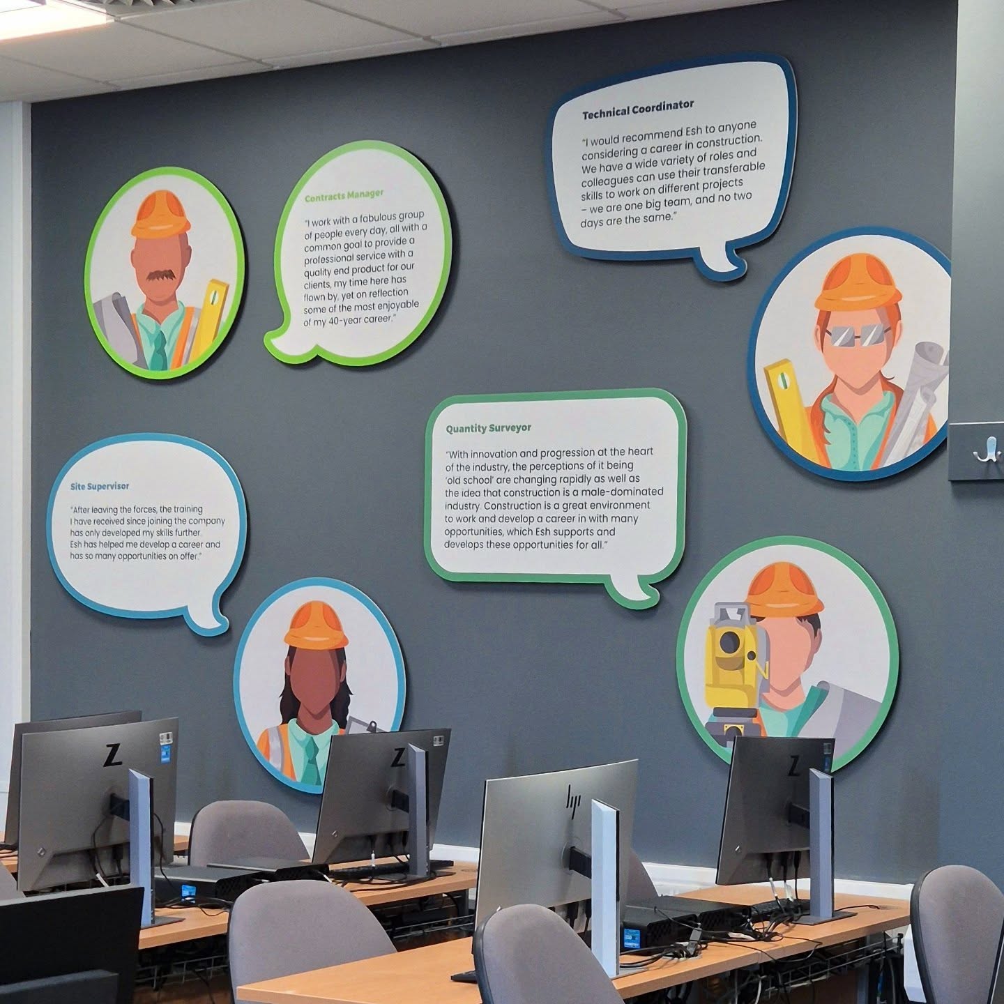 The Barnsley Academies have been coming thick and fast this year and we've completed 6 of them so far.
Here is the room that we transformed for Esh, once again using full colour print and stand off acrylic to engage the students in their chosen subject.
#fullcolourprinting #digitalprinting #largeformatprinting #signs #signage #vinylgraphics #vinyl #graphics #acrylic #3dsigns #standoffletters #acrylicletters #construction #learning #barnsley #college #signcompany #signfitters #turnersignsltd #familybusiness