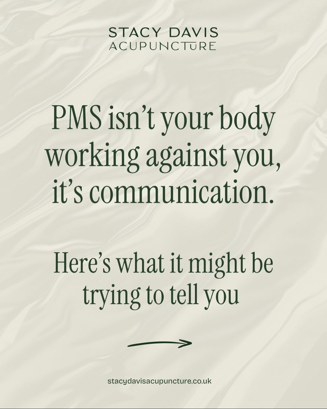 What Your PMS Is Trying to Tell You
PMS isn’t your body turning against you - it’s your hormones trying to communicate.
Those mood swings, cramps and cravings aren’t random. They’re patterns that reveal where your body might be out of balance.
In Chinese medicine, there are a few common PMS types I see in clinic:
🌿 Liver Qi stagnation - irritability, breast tenderness, bloating. Often linked to stress or frustration.
💛 Blood deficiency - fatigue, light flow, low mood. Usually caused by depletion or overwork.
💧 Spleen Qi deficiency - bloating, sugar cravings, water retention. Often due to cold foods or irregular eating.
🌙 Kidney Yang deficiency - feeling cold, low energy, heavy periods. A sign your body’s warmth and vitality need rebuilding.
Once you know what your body is asking for, you can support it instead of fighting against it - with acupuncture, warmth, nourishing food and rest.
Your body is always communicating. When you start listening, everything changes.
Want to understand your pattern and how to rebalance it naturally?
Download my free guide “Five Things You Can Do This Month to Boost Your Fertility Naturally” — it walks you through small, evidence-based ways to care for your hormones through every phase of your cycle.
Link in bio.
Sx
#acupuncture #ttc #fertility #ivf