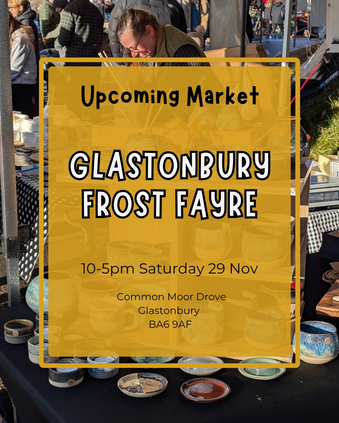 Market Spotlight 📢 : Glastonbury Frost Fayre
Glastonbury I'm coming for you! I'm going further afield for Christmas this year and will be attending this amazing annual event that takes over the Glastonbury at Christmas. Expect a huge number of market stalls, the Christmas lights switch on, live performances, rides and so much more.
A perfect family day out.
#marketseason #market #bathmarket