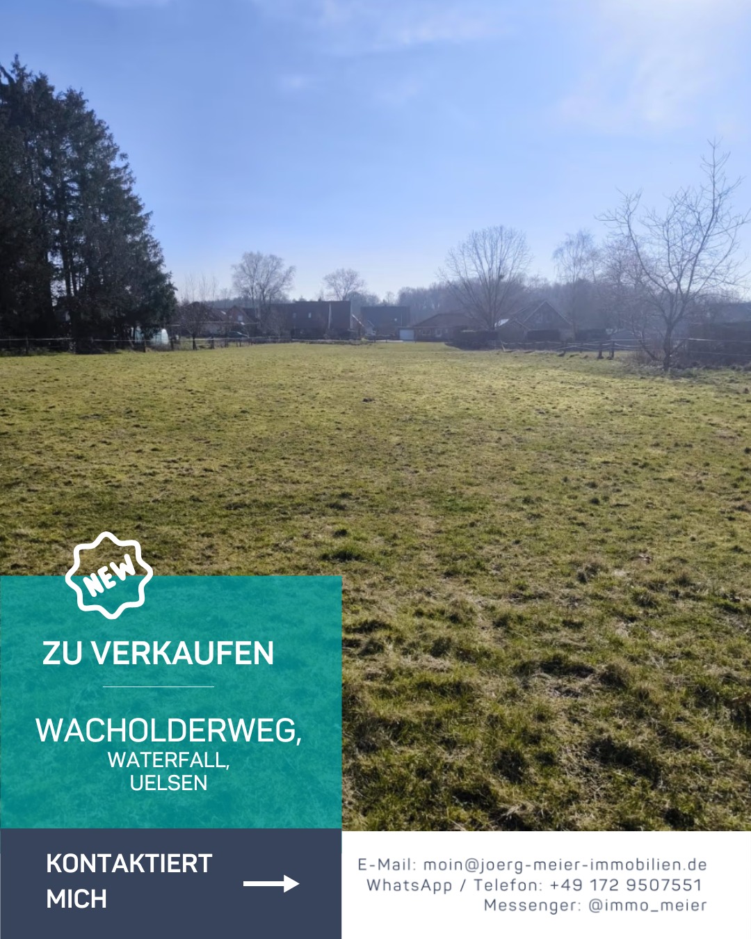 🏡 Schöne Fläche im Gebiet „Waterfall“ zu verkaufen!
Am Wacholderweg in Uelsen wartet eine richtig tolle Möglichkeit auf euch:
Eine großzügige Fläche mit 4.830 m², ideal für alle, die etwas Besonderes vorhaben.
Interesse? Meld dich gern unverbindlich bei mir!
📞 0172 9507551
📧 moin@joerg-meier-immobilien.de
📍 Am Markt 14, Uelsen
🧾 Käuferprovision: 3,57% inkl. MwSt.