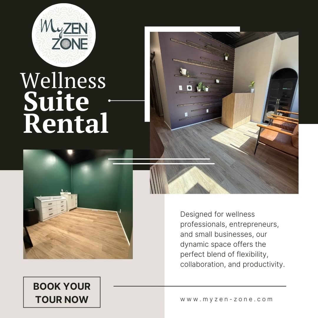 ✨ Suite Available at My Zen Zone ✨
We currently have a private suite available for rent—perfect for wellness professionals looking for a calm, professional space to serve their clients.
✔️ Move-in ready
✔️ Flexible scheduling
✔️ Supportive, like-minded environment
Message us to schedule a tour or learn more 💚
#MyZenZone #WellnessProfessionals #SuiteForRent #SmallBusinessSupport #EntrepreneurLife