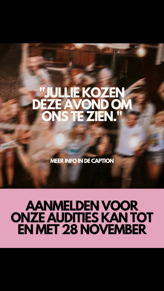 Auditie voor On Stage? Ja tof maar waarvoor dan precies? Dat lees je hier:⬇️
••Onze nieuwe voorstelling speelt zich af tijdens een avond, in een arbeiderswijk in een onbekende stad. De straat, en de bewoners die we volgen, wordt getroffen door massale werkloosheid en armoede. Van straathoek naar woonkamer, van slaapkamer naar keuken, ontmoeten we de bewoners van jong, middelbaar en oud, en krijgen we een glimp te zien van hun sociaal en emotioneel ellendige levens.
Het verhaal toont hoe mensen proberen te ontsnappen aan hun benauwde omstandigheden - door drank, dromen, seks, geweld of fantasie. In het tweede gedeelte van de voorstelling verandert alles. We duiken de nacht in, een club waar de bewoners samenkomen om te drinken en zich open te stellen. Een straat die transformeert tot een intieme club – de verbeelding van zowel een toevluchtsoord als een spiegel van onze samenleving.••
Aanmelden kan via de link in de bio
----------------------------------------------
#musicalintilburg #auditie #Muziektheaterintilburg #onstage #productie2026
