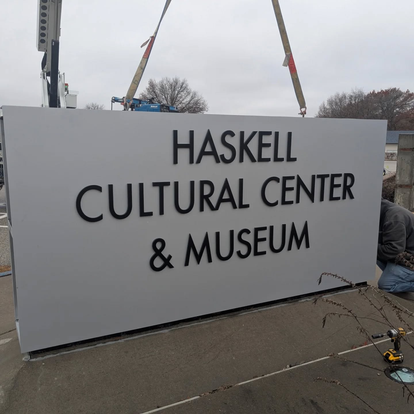 Our new sign is being installed!