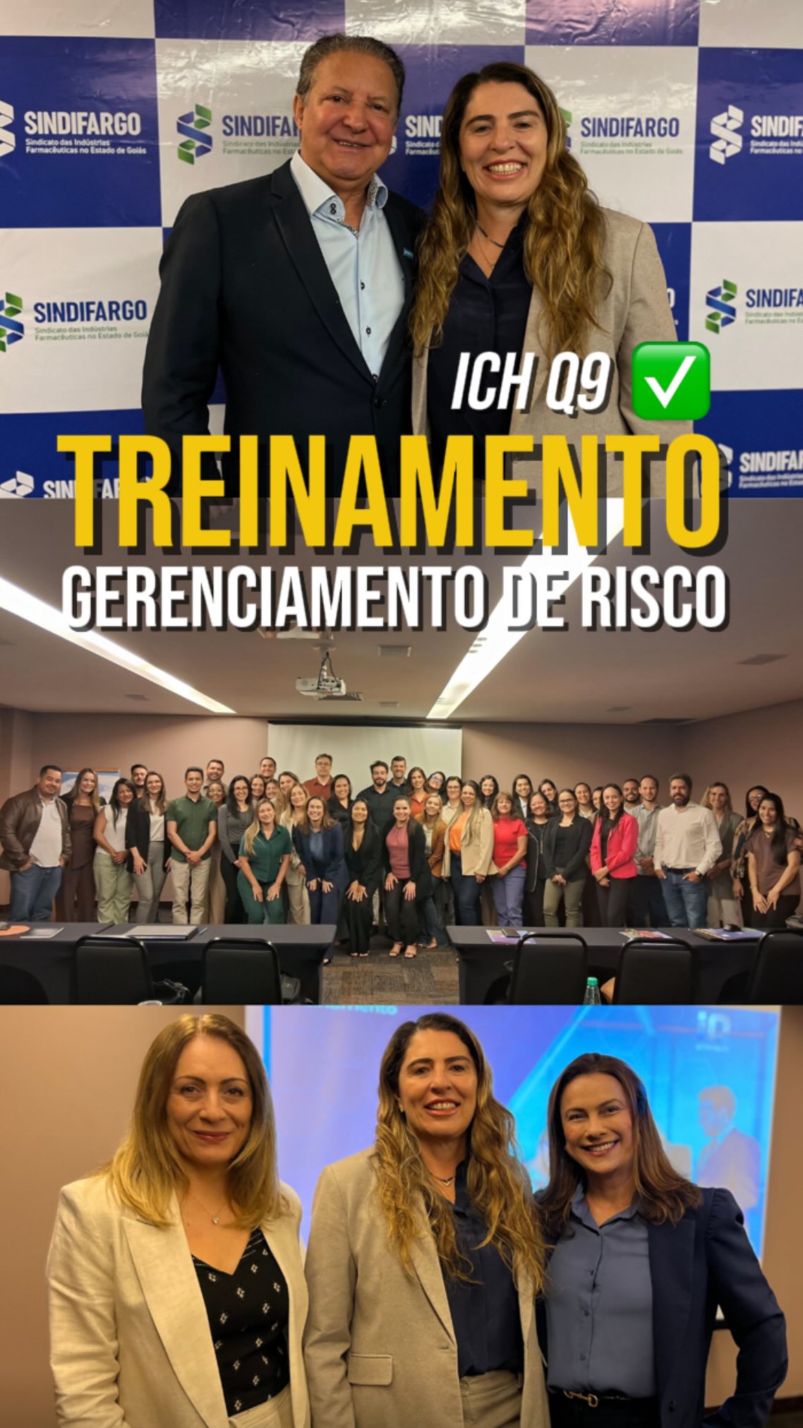 📚💊 Treinamento ICH Q9 reúne especialistas em Gerenciamento de Risco!
O SINDIFARGO promoveu, em Anápolis, um treinamento intensivo sobre Gerenciamento de Risco – Diretriz ICH Q9, em parceria com o Instituto Qualitec. O encontro reuniu profissionais da indústria farmacêutica e trouxe uma imersão prática e atualizada sobre um tema essencial para o setor.
👩🏻💻 As especialistas Gisele Badauy, Viviane Desideri e Tatiane Camilo, do @institutoqualitec, conduziram o treinamento com conteúdos profundos e aplicáveis ao dia a dia das empresas — reforçando a importância da gestão de risco como pilar de qualidade, segurança e eficácia na produção de medicamentos.
O encontro reforça o compromisso do SINDIFARGO em oferecer capacitações que fortaleçam o setor farmacêutico goiano e ampliem o conhecimento técnico das equipes.
🤳🏼 Confira o evento!
#sindifargo #institutoqualitec #anápolis #treinamentoICHQ9