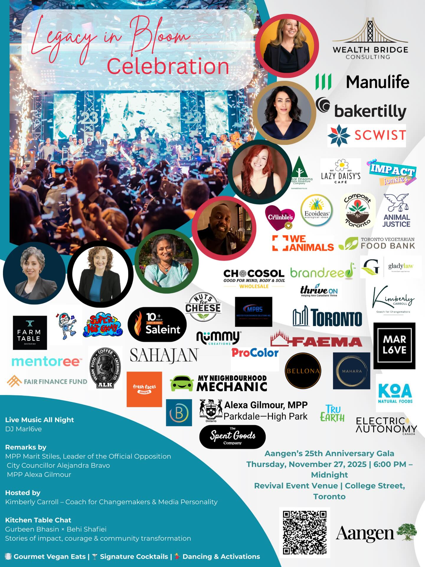 One more sleep! Aangen’s 25th Anniversary Celebration is happening tomorrow 🥰
We have 350+ guests already registered for our event tomorrow. Only a couple more tickets left! Use the QR code in the poster to sign up! And a HUGE shout out to our amazing and generous sponsors for all their donations! We will have such a great silent auction and delicious food for everyone! 🥰❤️