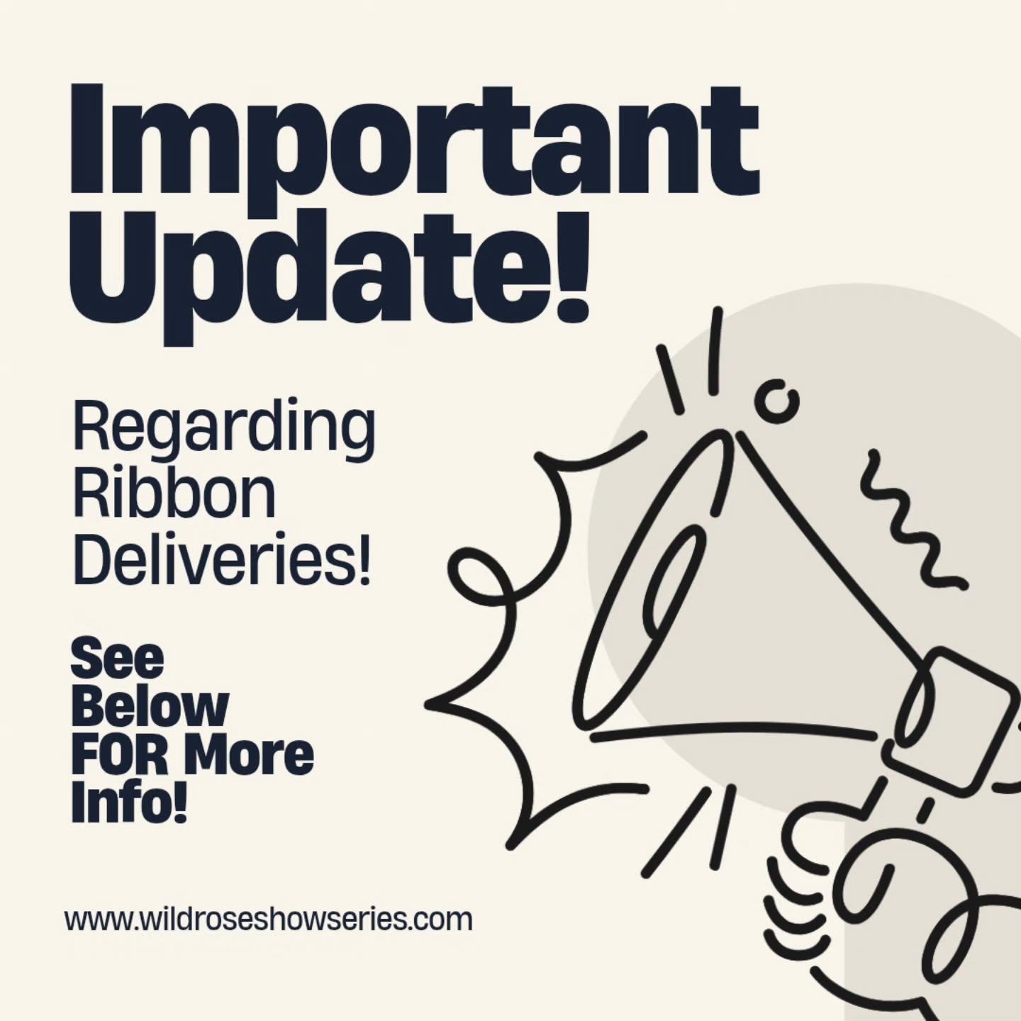 📬 Important Update Regarding Ribbon Deliveries
We would like to provide an update for all participants regarding the status of ribbon shipments. Canada Post is currently operating under rotating strikes, which has caused delays across the mail system nationwide. As a result, some participants still may not have received their ribbons yet.
At this time, we will not be resending ribbons through alternative couriers due to the significantly higher shipping costs, and because most Canada Post items are still expected to arrive once the rotating disruptions clear.
However, if any participant prefers to have their ribbons re-sent immediately through another carrier (such as FedEx, UPS, or Purolator), we can accommodate this upon request. Please note that additional shipping costs would apply, and those wishing to use this option should contact us directly.
We will continue to monitor the situation closely. If your ribbons have not arrived by December 11th, 2025, please reach out and we will ensure the matter is addressed.
Thank you for your patience and understanding during this period of postal disruption. We apologize for the delay and extremely appreciate your understanding. 🐴