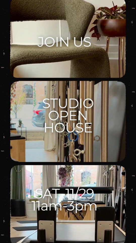Join us this Saturday from 11-3 for Small Business Saturday Open House!
There will be lots of fun events and special offerings happening at the Cove, and we will have the studio set up with ALL the apparatus! We will offer demos and excited to answer any questions you have about Pilates!
#classicalpilates #pillarpilates #pilatesforallbodies #pilatesnwa #smallbusinesssaturday