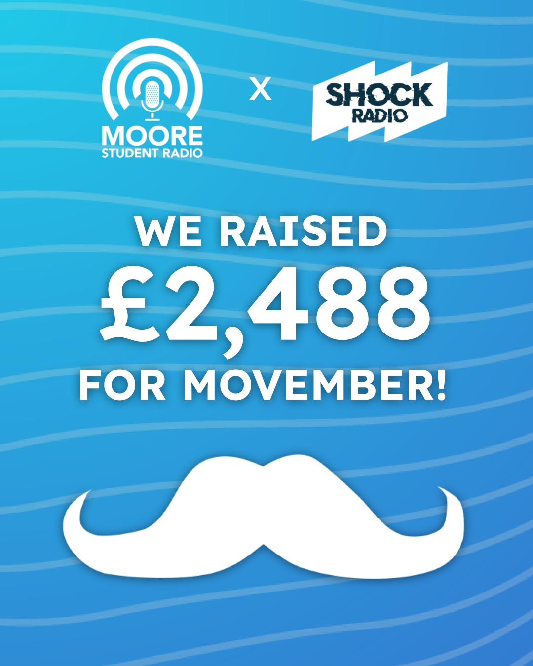 ⭐️ Shock Radio and Moore Student Radio raised £2,488 for Movember! 🌟
On Friday, three students from each station took on the ultimate challenge - Moore Than A Marathon, walking from the UoS Student Union to the LJM Student Union!
Benny, Josh and Dan from Shock joined up with Jack, Harley and Joshua from Moore, and set off on the gruelling journey in the name of raising money and awareness for men’s mental health, testicular cancer and prostate cancer.
Over 35 miles, 77,000 steps and plenty of protein bars later, the team arrived at LJM to a huge crowd of support. Throughout the day, both student stations provided hourly updates, with a special drivetime collab at the Moore Student Radio studios.
Arriving at around 11:30pm, after setting off at 9 that morning, the team were still in high spirits and were welcomed with thunderous applause!
Huge congratulations to all the walkers - they pushed through wind, ice and the bitter cold and raised an enormous amount for charity. Thank you to everyone involved, from inside the radio studios to those en route.
We can’t wait to show you the full journey on Shock TV soon 👀👀