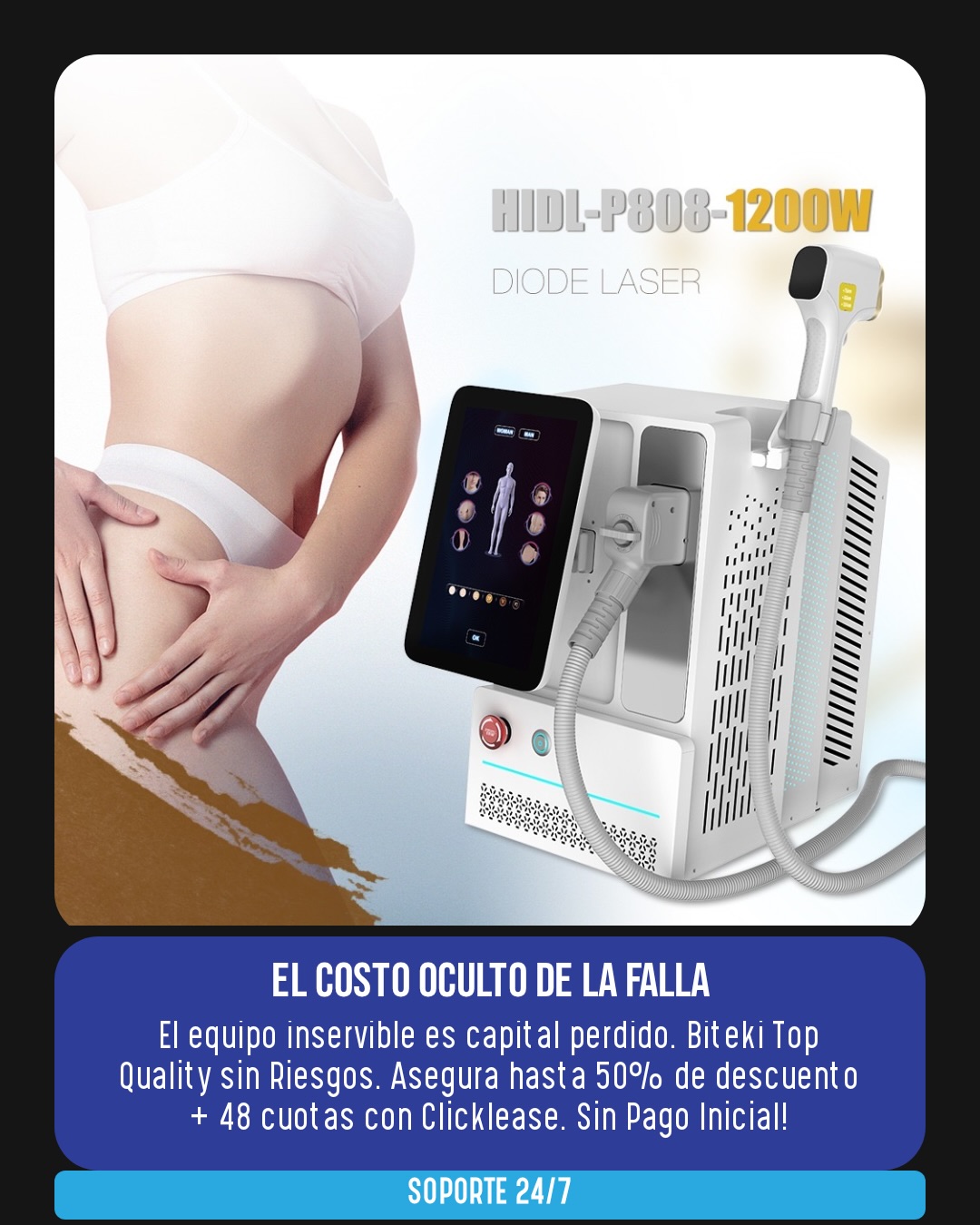 ¿Cuántos clientes has perdido ya? 😞
¿Cuánto dinero tiraste literalmente a la basura 💸 comprando equipos estéticos baratos, sin garantía ni soporte? 🛑
No estás sola. Muchas esteticistas y dueñas de negocios como tú siguen sufriendo por elegir mal. Reparaciones constantes 🔧, resultados mediocres ⚠️ y una reputación que se derrumba 📉.
Este Black Friday, deja de perder y empieza a ganar con Biteki. 🎯
Equipos certificados ✔️, garantía real 🛡️ y respaldo que protege tu inversión y tu prestigio. 🌟
Porque tu negocio no puede permitirse otro error. 🚫
No dejes que otro Black Friday pase sin tomar la mejor decisión. ⏳
Haz que esta temporada sea la de tu despegue definitivo. 🚀
Compra en Biteki, protege tu inversión, recupera clientes y aumenta tu prestigio. 💼✨
Oferta exclusiva Black Friday, solo por tiempo limitado. 🔥
¡Descubre ahora cómo cambiar tu negocio para siempre! 🔑