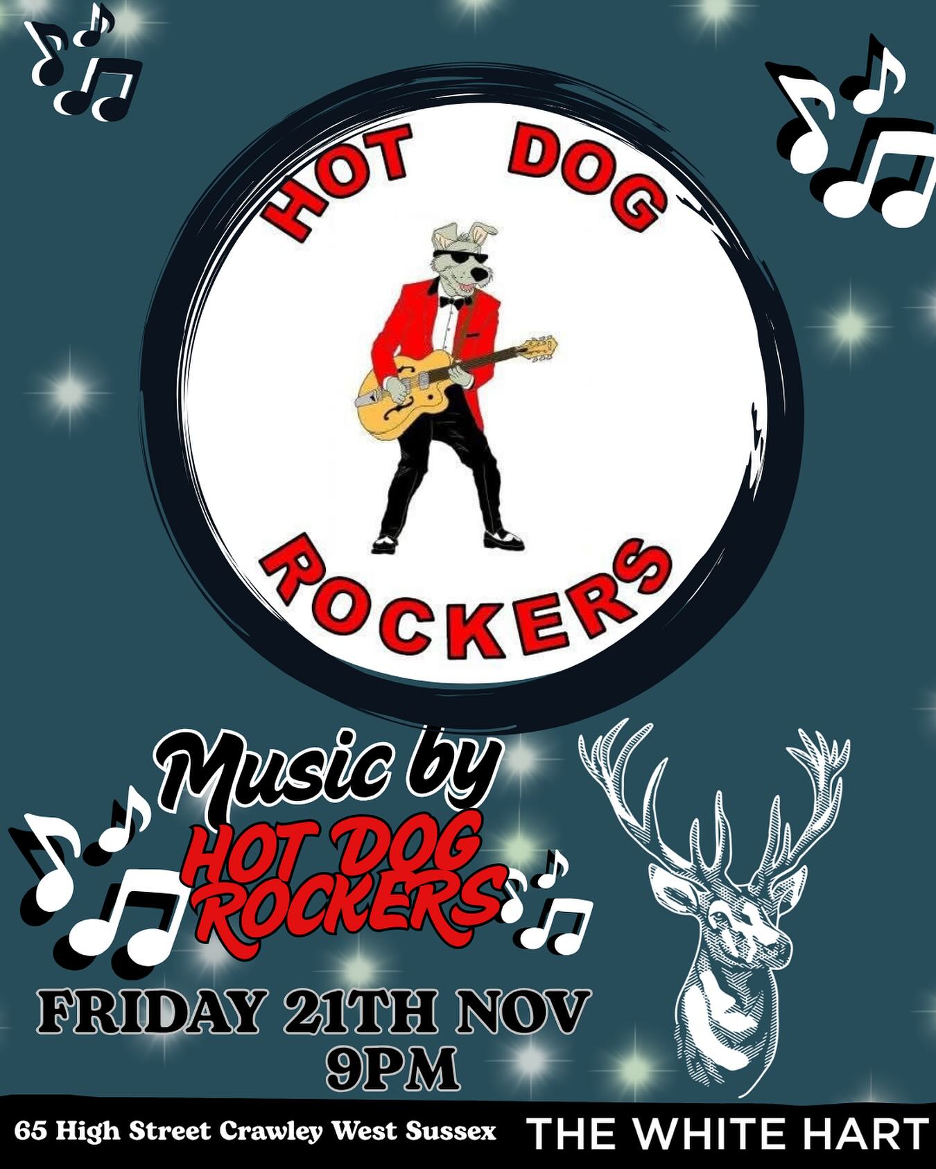 The Hot Dog Rockers are rocking out this Friday at 9PM! Are you ready? #thehotdogrockers #crawley #fridaynights #livemusic #crawleywestsussex #westsussex