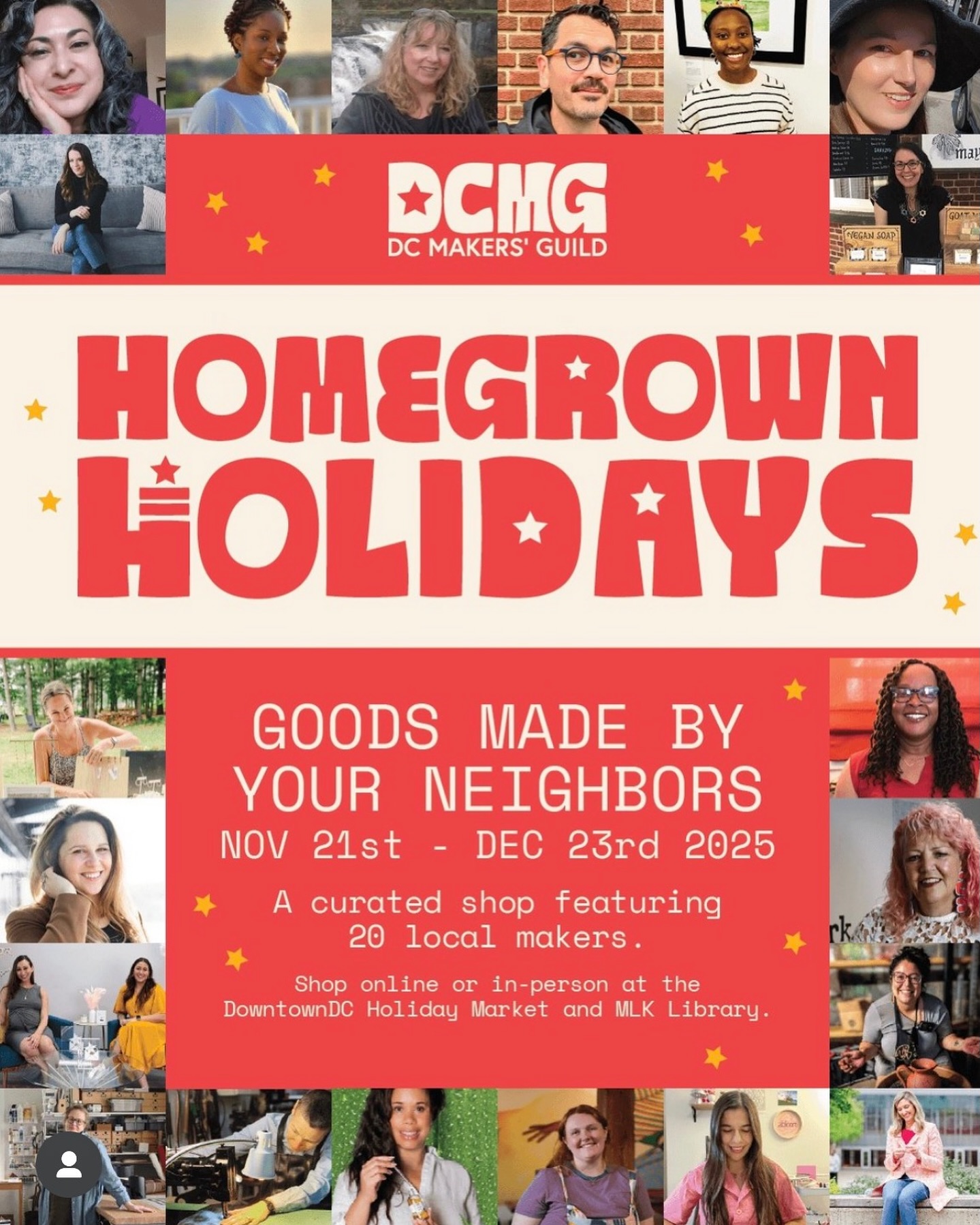 ✨ Exciting News! ✨
I’m thrilled to share that from November 21st – December 23rd, you’ll be able to find a curated selection of Crawford Creatives products at the Downtown Holiday Market, thank you to @dcmakersguild and their Homegrown Holidays pop-up.
If you’re visiting the market this season, stop by Booth #4 and shop goods made by incredible local makers — including yours truly. 🎁✨
📍- 7th & F St NW
Handcrafted • Small Batch • Made with intention
#CrawfordCreatives #HomegrownHolidays #DowntownHolidayMarket #DCMakersGuild #ShopSmall #HandmadeSkincare #SupportLocal