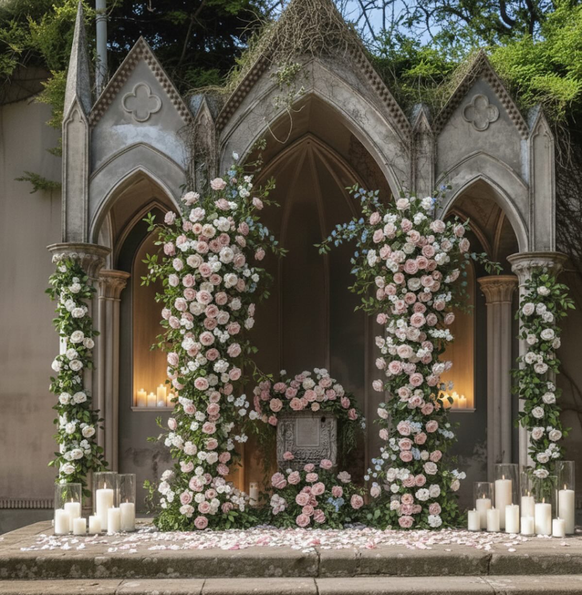 Old-world beauty, delicate florals, and quiet luxury come together to create a proposal worthy of a timeless film. #proposalinrome #romeproposal #proposalplannerinrome #proposalideas #peoposalinspo