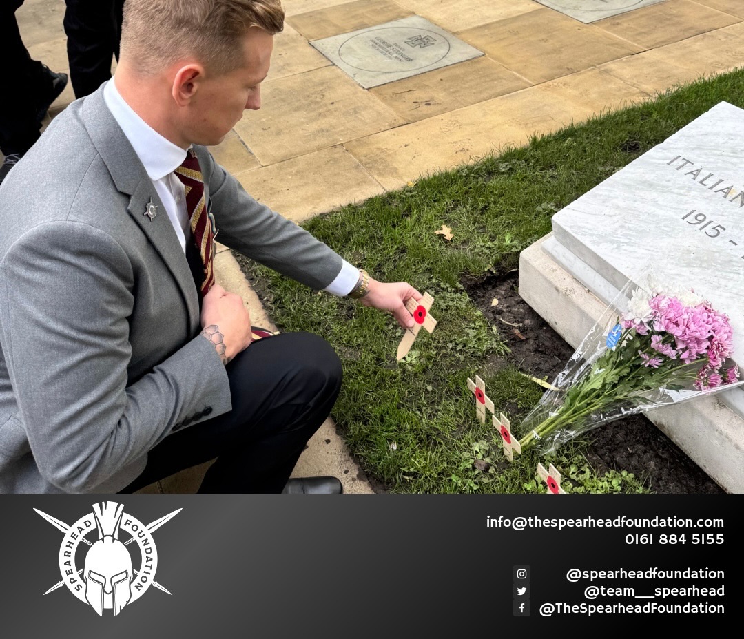 A powerful photo and a reminder of why we remember the way we do.
We’re not about blazers or making Remembrance about us. Between those who join us each year, we’ve lost over a hundred lads in combat, and far too many more to suicide. One of our own has lost fourteen friends from a single unit. It’s real, and it hurts.
This is Lewis in the picture. He and Craig knew Richard, Craig served with him. A brilliant, chaotic lad who’d turn up to breakfast clubs, cause trouble, and vanish again. Around the time of the Afghanistan withdrawal, Richard lost his battle and slipped away. It was one of the hardest days our foundation has faced. From that moment on, we made it our mission to remember them, not ourselves.
Every year we follow Richard’s old pub route through Manchester. Many who join us never met him, but we walk it anyway for him, and for all the friends we’ve lost.
We’re not corporate, not polished, just a group who stick together, remember our mates, and do what we can to stop the list of names growing.
If The Spearhead Foundation sounds like your kind of place, we’ve always got something on.
info@thespearheadfoundation.com or leave us a voicemail on 0161 884 5155