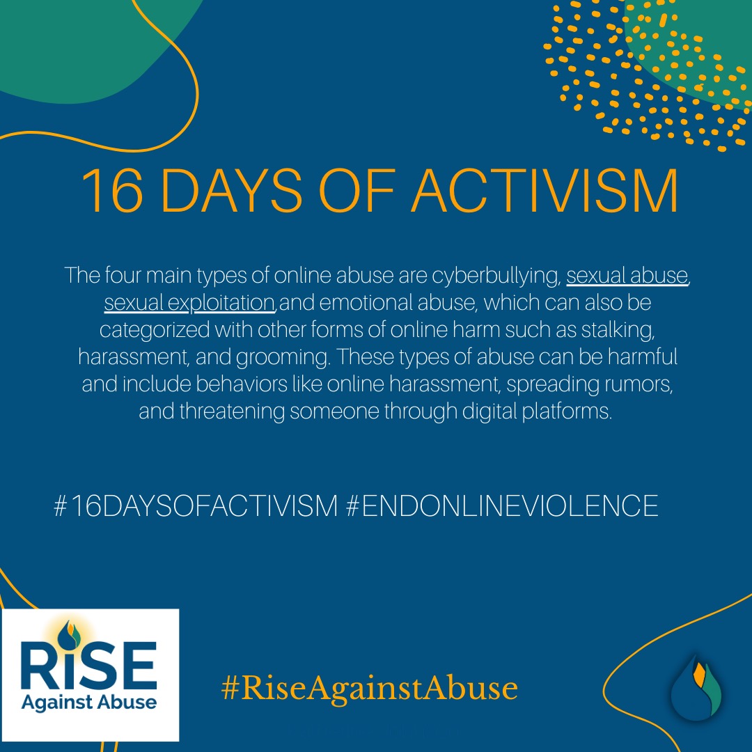 DAY 2
16 Days of Activism Against Gender-Based Violence Campaign for 2025.
Every year, we support the 16 Days of Activism to End Violence Against Women and Girls, which runs from 25 November through 10 December, encompassing both the International Day for the Elimination of Violence Against Women (25 November) and World Human Rights Day (10 December).
The focus for this years campaign is preventing online violence and creating safer online spaces.
If any of our posts have made an impact on you please contact info@riseagainstabuse.com to learn about the freedom programme. #domesticabuse #freedomprogramme #16daysofactivism #digitalabuse