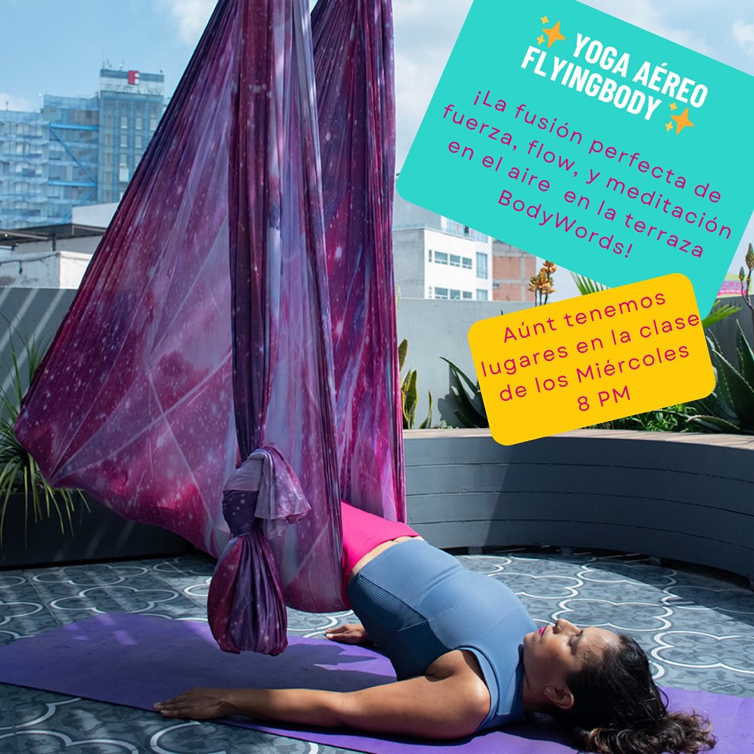 Aún tenemos lugares para la clase de los Miércoles 8 PM ✨ y en Noviembre la clase del sábado será el 29 de Noviembre a las 9:30 AM 🤸🏻♀️ Aparta tu lugar ya porque el cupo es limitado! 🎟️ Deja que tu cuerpo viva una nueva forma de darle un descansito a la mente! 🧠 Foto: @amnerisgranados 🧘🏻♀️✨#aeroyoga #aerialyoga #aerialyogalove #hammockyoga #flyingbody #bodywords #wellnessthroughmovement