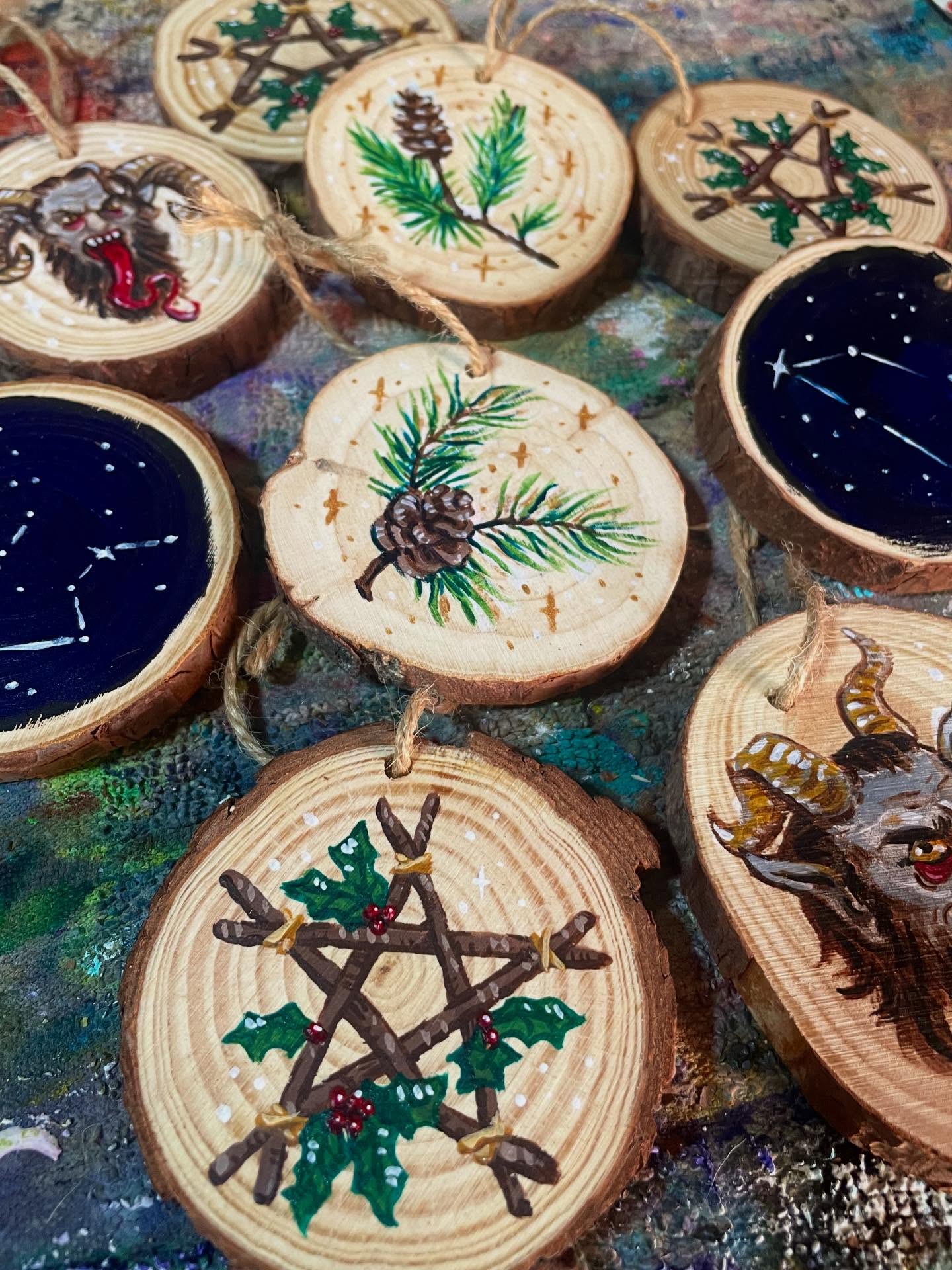 Yule and Krampus ornaments! 🌲✨
Excited by these new ornaments that will be introduced at the winter market tomorrow in Salida, CO.
You’ll be able to find them in my online shop that will have a much overdo opening after Thanksgiving!
- Yule Pentagrams
- Zodiac and Constelltions
- Krampus
- Yule Tree branches
Which one is your favorite?
✨🌲✨
#yule #yuletide #krampus #astrology #zodiac #ornament