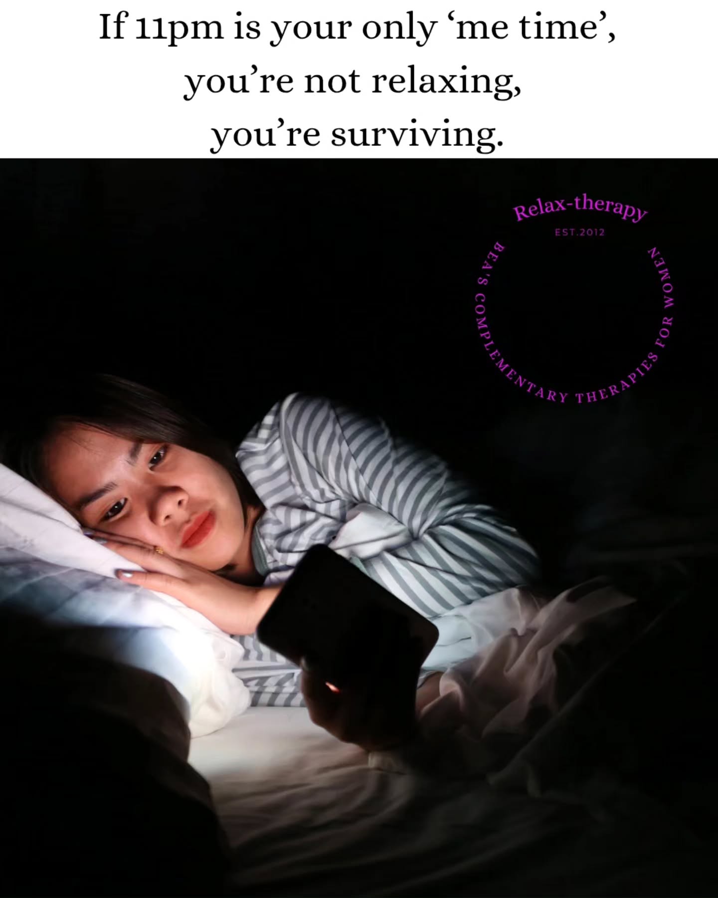 It's 11:47pm.
You're scrolling because it's the only moment you've had to yourself all day.
You should be sleeping. 😴
But your brain won't switch off because you're mentally running through tomorrow's to-do list.
Here's what I know:
One hour on my treatment table won't fix Christmas. 🙌👣
But it might just stop you from losing it before Christmas even arrives.😱
I have limited space before Christmas.
Book it before you talk yourself out of it again.
Call or text 075 518 14 122
P.S. You're not being selfish. You're being smart.
#massageinpurley
#reflexology
#purleymums #purley #relaxation #staysaneforchristmas