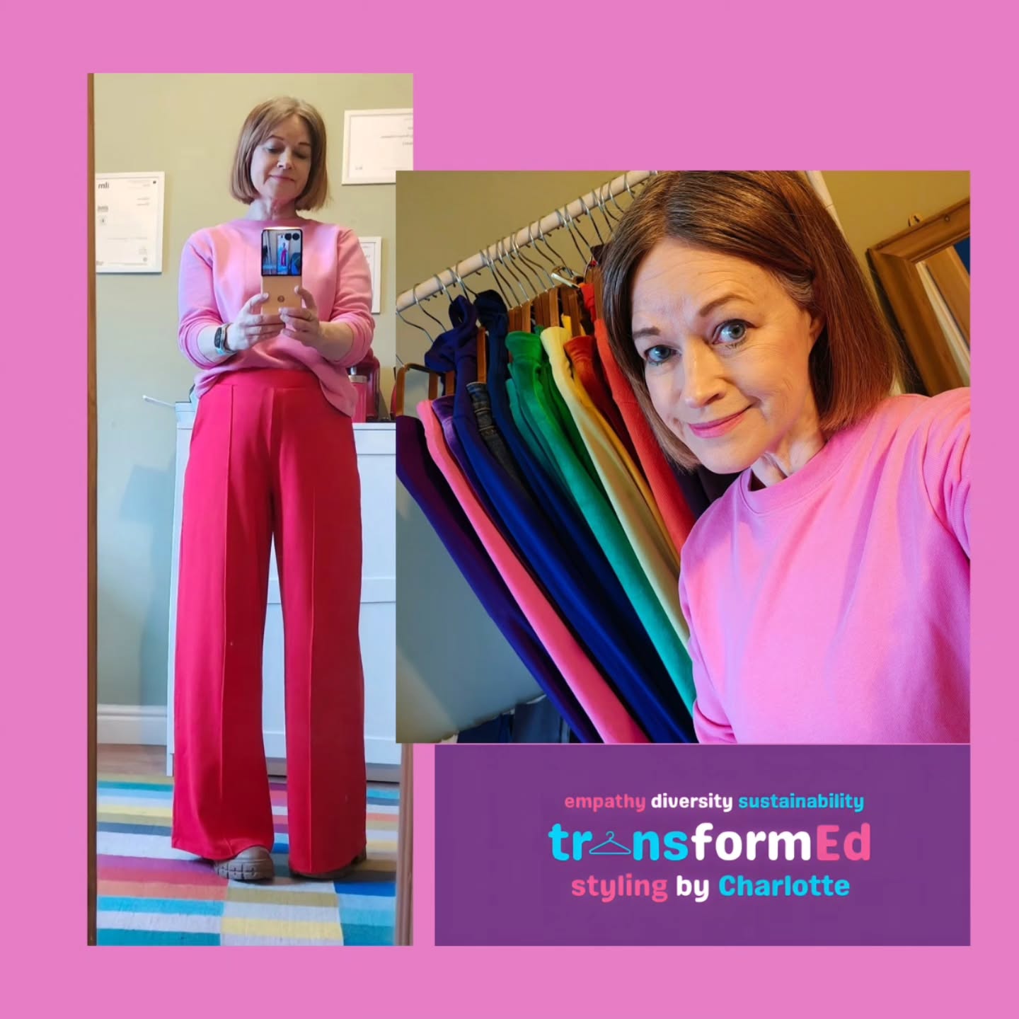 Still a catching up with posts, so this was yesterday's outfit, part of a 10 x 10 challenge of wearing just ten items over ten days (although I've still only got 9!). This was the 3rd wear of the trousers and 2nd for the sweatshirt. If your garments are all part of a cohesive colour palette, putting together different looks with the same items is a breeze. My services such as colour analysis and wardrobe reviews can help you do this.
โค๏ธ๐ฉท
Personal Styling Hull
Colour Analysis Hull
Sustainable Styling