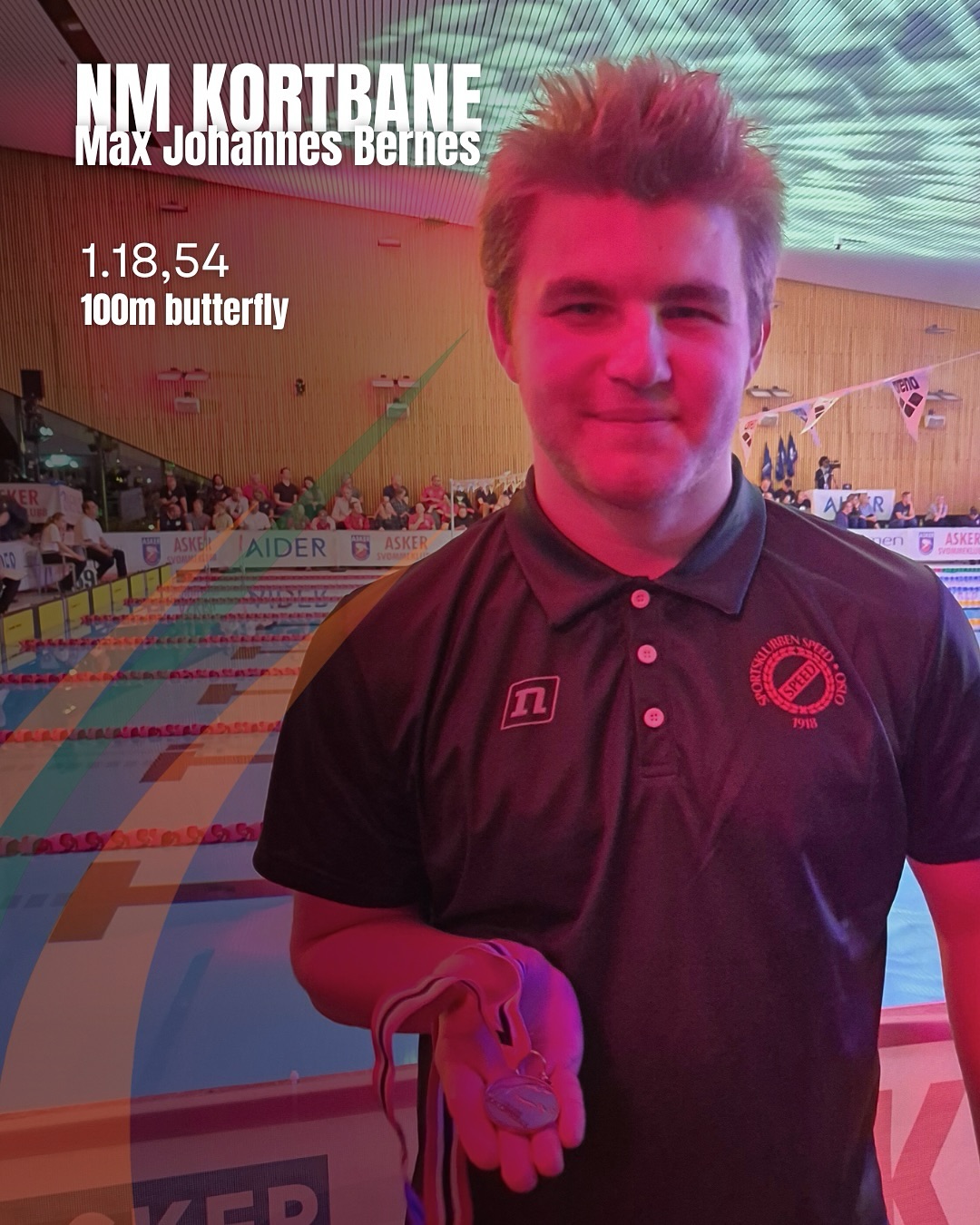 Topp innsats på NM Kortbane! Medaljer og klubbrekorder!
🥉 Ask tok bronse på 800 fri med tiden 8.18,60, og perset med 9,67 sekunder!
🥇Max tok gull med 1.18,54 på 100 butterfly!
I tillegg har vi flere nye klubbrekorder som er notert på veggen på Nordtvet Bad:
Eilif Bouquet
—
200m butterfly - 2.07,61
Erle Soltvedt Klæbo
—
50m rygg - 29,26
100m rygg - 1.03,77
100m butterfly - 1.04,28
Thea Elisabeth Bernes
—
50m fri - 26,16
50m butterfly - 28,37
100m fri - 57,44