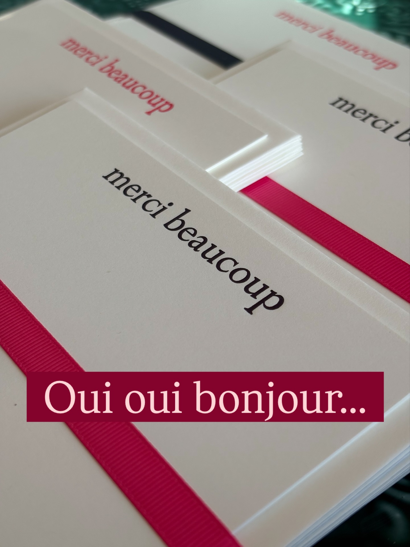 Say it in French, Spanish or both.
Thinking of mille grazie next. What do you think?