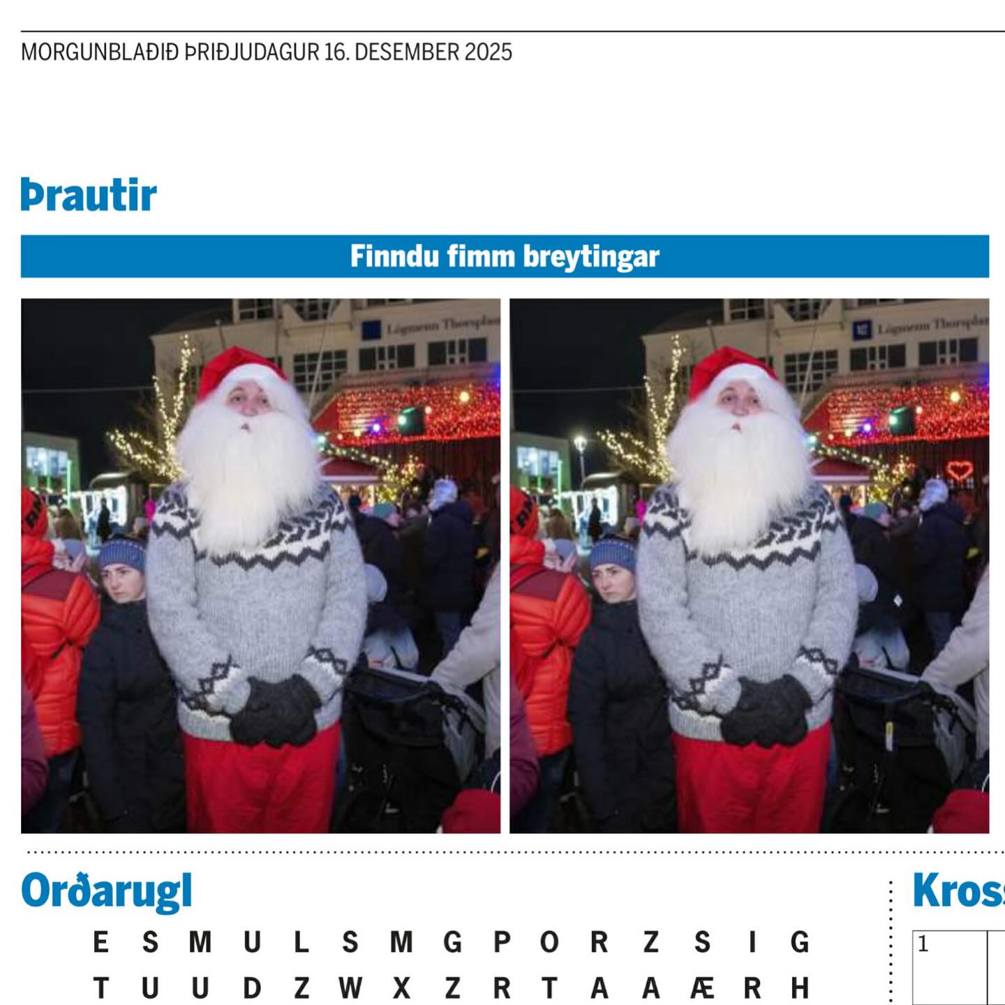 Stekkjastaur er hluti af þrautum dagsins í Mogganum 🤩