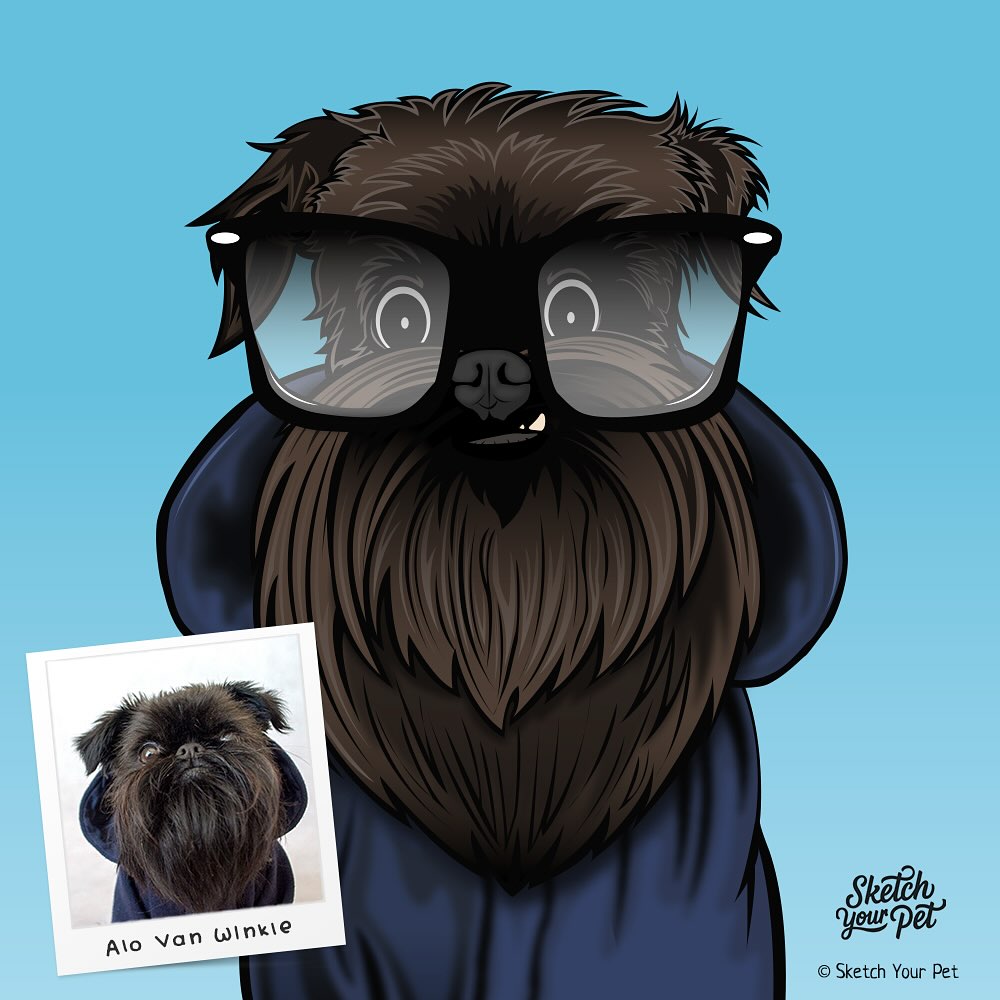 Ta daaahh! Finally finished my portrait of possibly my fave celebrity Insta dog, it’s Alo Van Winkle! @digbyvanwinkle does he approve? 🤔🤣
#syp #sketchyourpet #petlovers #doglife #caricature #dogsofinstagram #petscorner #petsofinstagram #instapets #lovemypet #giftideas #petlover #petstagram #petportrait #animalart #petartist #brusselsgriffons #brusselsgriffonstagram #alovanwinkle #vectorart #dogportrait
