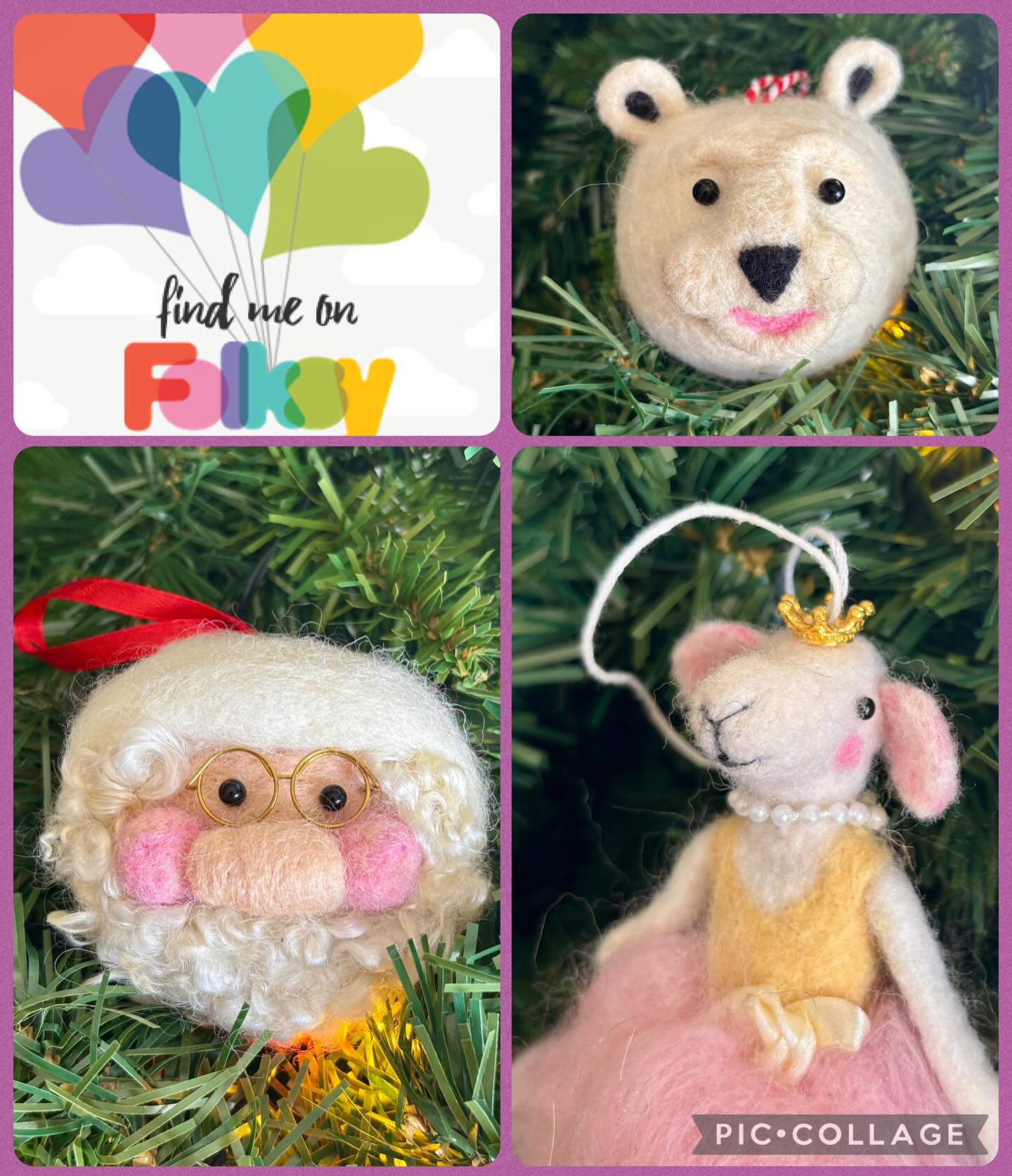 These little cuties are available in my @folksyhq store! I have a couple of Santa’s & bears but only one mouse 🐭 🎄🎅🏼🐻❄️
#folksyshop #folksyseller #folksyuk #needlefelted #christmasbaubles #xmasdecor