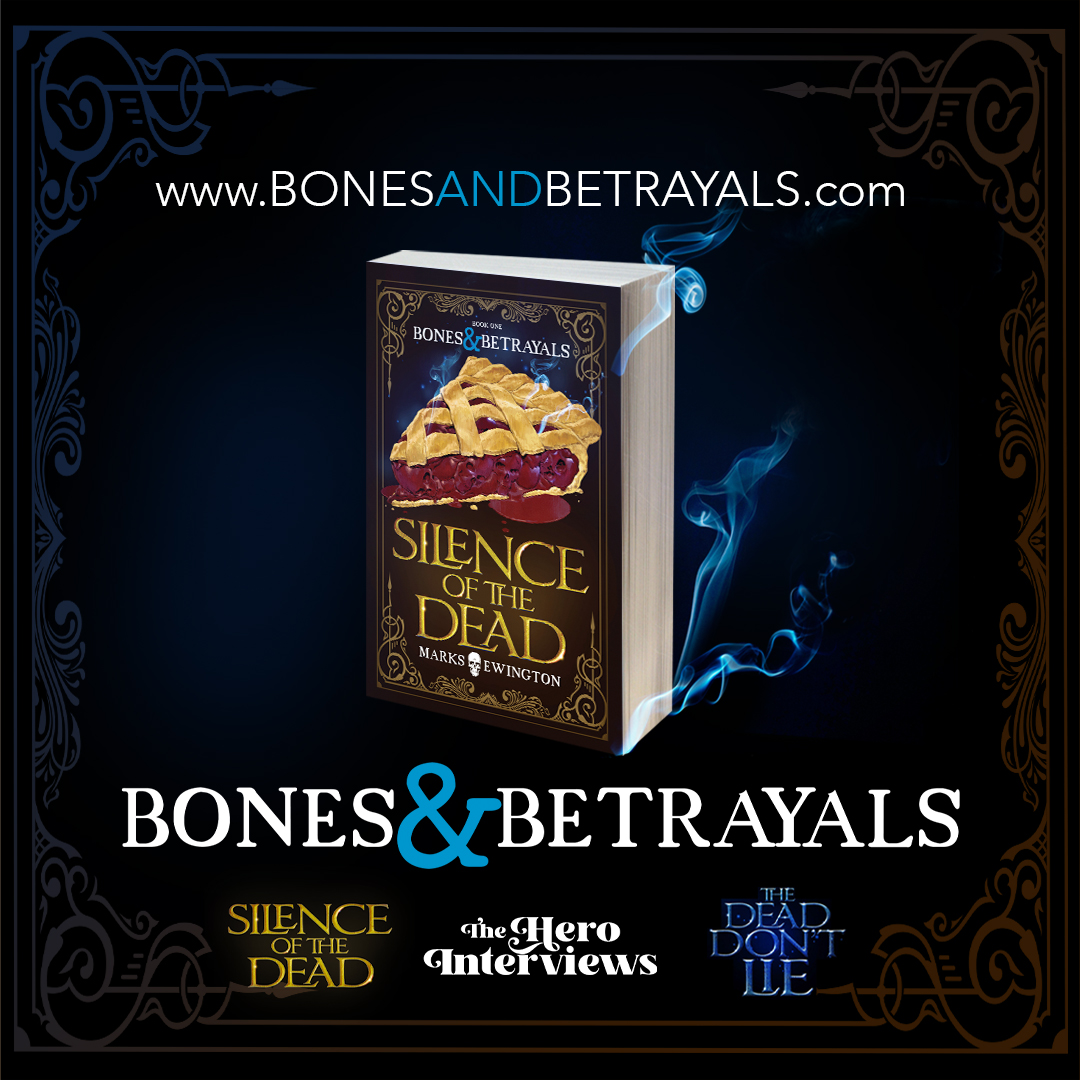 We were delighted to collaborate with authors Andi Ewington ( @butwin ) and Erica Marks ( @ericamarks562 ) on the website for their new book Silence of the Dead. The website was designed to lean on the playful, quirky, humour of the novel and to be a home for the wider Bones & Betrayals universe and the authors other works.
Check it out at www.bonesandbetrayals.com