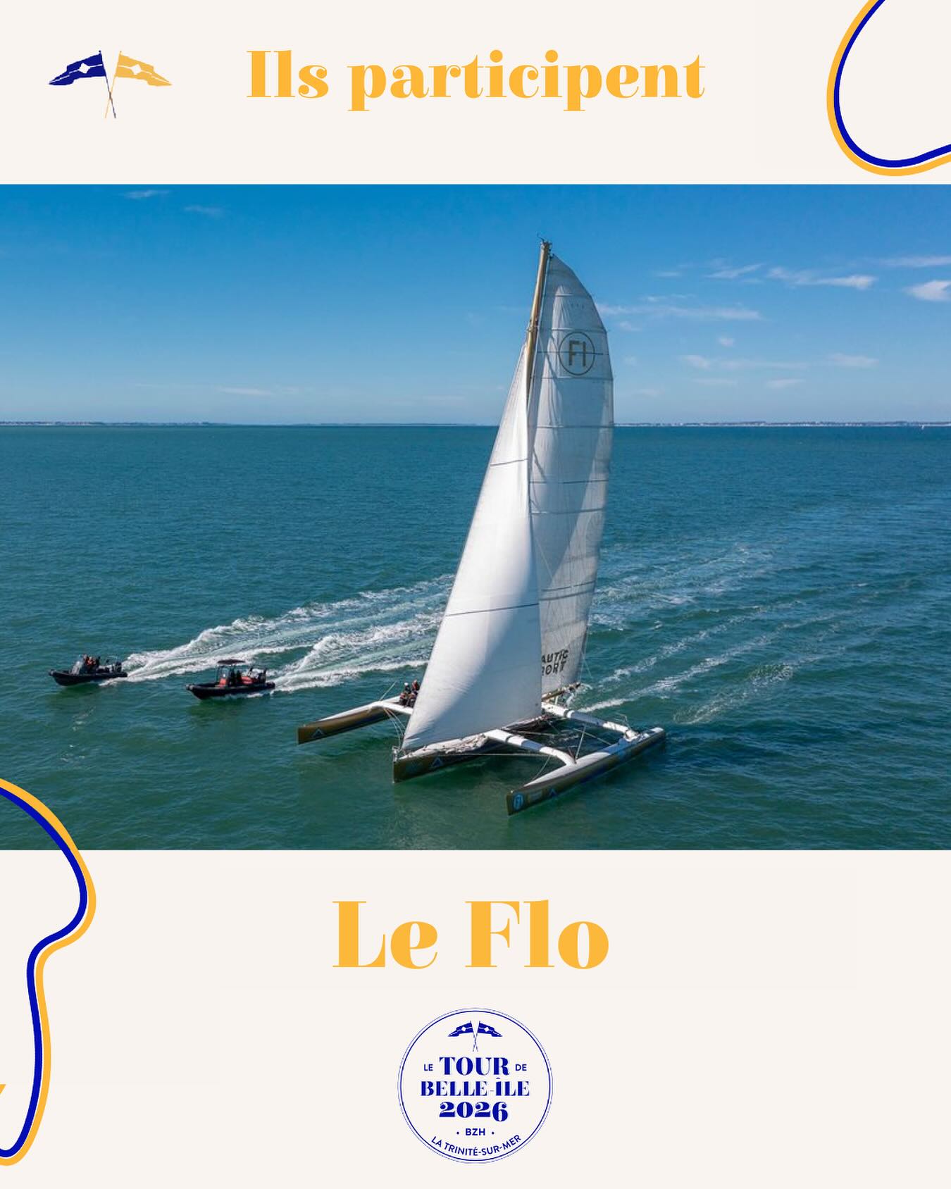 Ils participent : Le Flo
Le mythique trimaran Le Flo (by @nauticsport ) sera bel et bien de retour pour le Tour de Belle‑Île 2026 ! ⛵
Déjà présent l’an dernier, Le Flo avait rayonné par la bonne humeur communicative de son équipage !
Plus qu’un multicoque, Le Flo demeure un symbole vivant de la course au large. Héritier du trimaran qui avait brillé sur les grandes épopées océaniques, dont la mythique @route_du_rhum 1990 remportée par Florence Arthaud, il continue de porter cette intensité qui traverse les générations de marins. 🌊
️
📅 Rendez-vous donc les 8, 9 & 10 mai 2026 pour une édition qui s’annonce intense, joyeuse et mémorable !