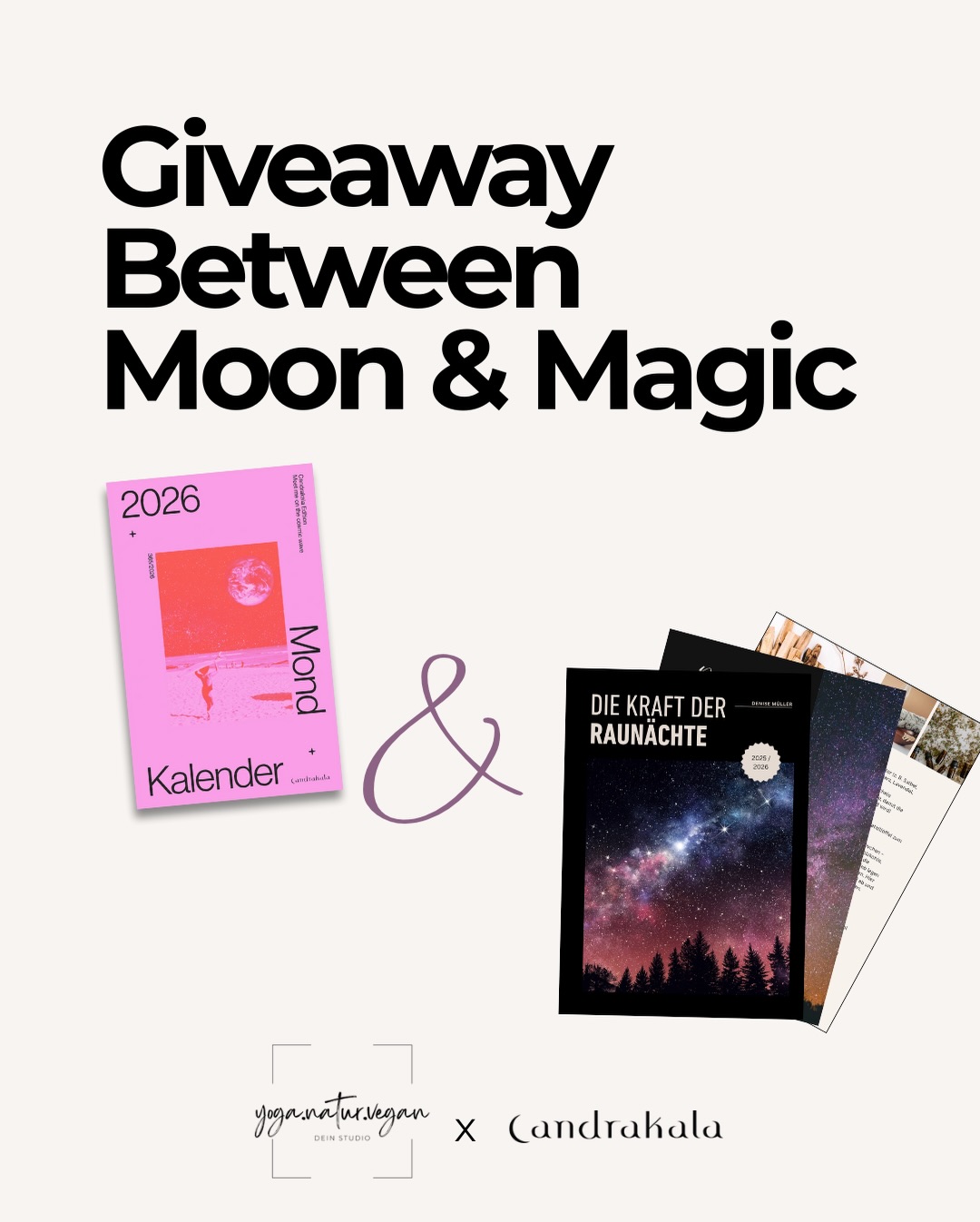 GIVEAWAY 💫 BETWEEN MOON & MAGIC 💫
Passend zum 3. Advent und zwischen Sacred Nights & Lunar Wisdom laden wir dich ein in eine Zeit der Tiefe, der Rückverbindung und der bewussten Ausrichtung.
Zwei liebevoll gestaltete Begleiter dürfen dich durch die Raunächte und in das neue Jahr begleiten: der Candrakala Mondkalender 2026 und mein Workbook „Die Kraft der Raunächte“.
Getragen vom Rhythmus des Mondes und deiner inneren Ausrichtung – für Tiefe, Vertrauen und ein bewusstes Ankommen in dem, was vor dir liegt.
Zu gewinnen gibt es:
💫 das Workbook „Die Kraft der Raunächte“ für die diesjährigen Raunächte von @denise.madeleine.mueller
🌖 den Mondkalender 2026 von @candrakala_edition
So nimmst du teil:
1. Folge @denise.madeleine.mueller & @candrakala_edition
2. Like diesen Post und speichere ihn ab
3. Kommentiere deinen größten Wunsch für 2026 und markiere eine Person, der du diesen Kalender plus Raunachtworkbook ebenfalls von Herzen wünschen würdest
4. Extralos: Teile den Post in deiner Story und markiere @denise.madeleine.mueller, damit ich deine Story sehen kann
🍀 Wir wünschen Dir ganz viel Glück und hoffen wir können Dir eine Freude bereiten - zwischen moonlight and magic 🌔🕯️💫
Teilnahmebedingungen:
Die Teilnahme ist ab 18 Jahren möglich und gilt für Personen mit Wohnsitz in Deutschland und Österreich.
Das Gewinnspiel steht in keiner Verbindung zu Instagram und wird nicht von Instagram gesponsert, unterstützt oder organisiert.
Eine Barauszahlung oder ein Umtausch des Gewinns ist ausgeschlossen.
Das Gewinnspiel läuft vom 14.12. bis 17.12.2025.
Die Gewinnerin wird per Direktnachricht kontaktiert.
Mit der Teilnahme erklärst du dich einverstanden, dass dein Instagram-Name im Rahmen der Gewinner*innen-Auslosung verwendet wird.