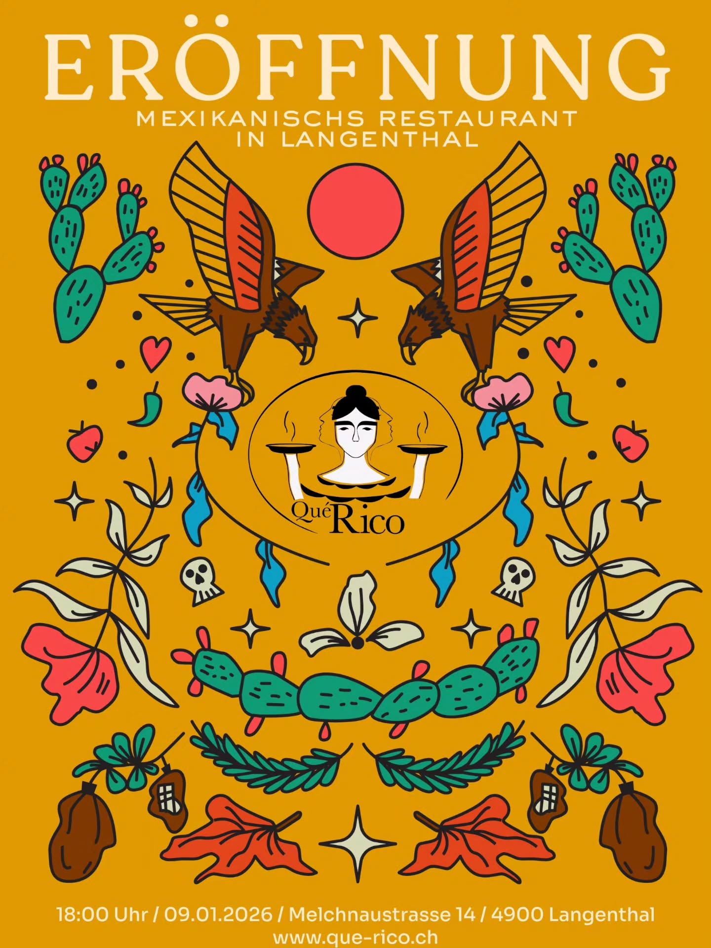 ✨ ERÖFFNUNG – QUÉ RICO IN LANGENTHAL ✨
Wir freuen uns riesig, euch mitteilen zu dürfen, dass wir das Restaurant El Mosquito in Langenthal übernehmen und als QUÉ RICO neu eröffnen! 🇲🇽❤️
📍 Mexikanisches Restaurant in Langenthal
🗓 09.01.2026
⏰ ab 18:00 Uhr
📌 Melchnaustrasse 14, 4900 Langenthal
Ein ganz besonderes Dankeschön an @el.mosquito.langenthal für die grossartige Unterstützung, das Vertrauen und die Zusammenarbeit.
Wir sind stolz, eure Nachfolger zu sein und diese Geschichte weiterzuführen. 🌶️✨
👉 Erfahre mehr über uns unter: www.que-rico.ch
Kommt vorbei, feiert mit uns und entdeckt die mexikanische Küche neu – wir freuen uns auf euch! 🥂🌮
Qué Rico Team