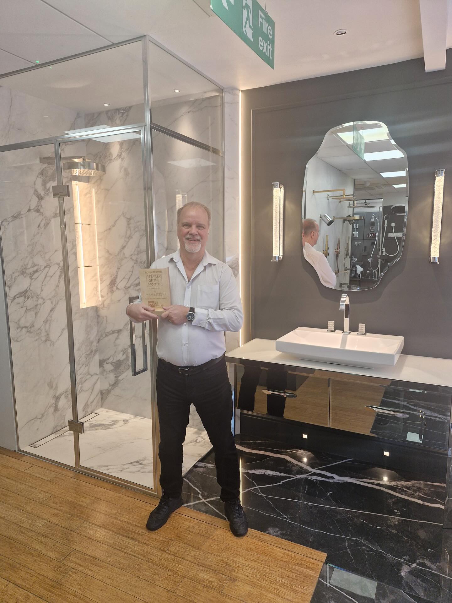 The Showroom Ltd is proud to announce that our designer John has been awarded the On The Level Wet Room Retailer of The Month.
We applaud his outstanding performance and unwavering commitment to excellence!
@otlwetrooms
@theshowroomltd
#theshowroomlimited #theshowroomltd #interiordesign #interior #design #showroom #collection #inspiration #warmth #bathroomshowroom #bathroom #bathroominterior #bathroominspiration #bathroomdesign #basin #mirror #unit #luxurybathrooms #bathroomdecor