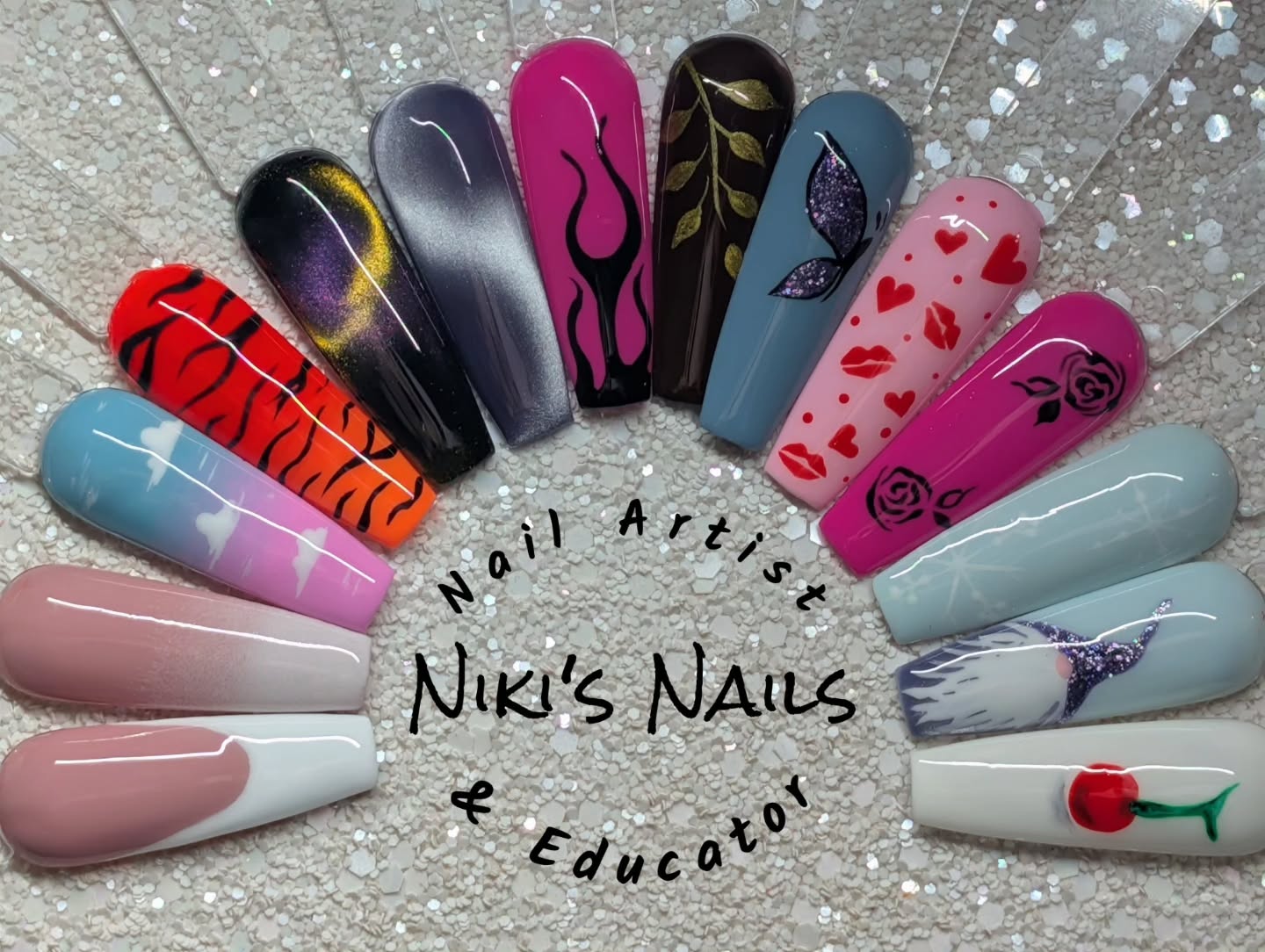 Beginners Nail Art Course Live with playback
3rd December 10am - 2pm
Come and learn the basics, French with a marking out technique and french brush, Ombre with sprays and ombre brush plus Cats Eyes effects. As well as some basic designs with dotting tools, Clouds, Roses, Hearts, Lips, Roses and Snowflakes. Well also learn how to create some finer line work for Tiger Stripes, Leaves, Flames and Butterflies. Ill also add on a seasonal Gonk and show you how to create shadowing with a cherry.
Come have some fun and learn some new skills.
Course is £25
https://nikisnails.sumupstore.com/product/nail-art-beginner-course-3rd-december
Will be run through a closed Facebook Group, please request access after payment. If you're not on Facebook it cannot be watched Live but I can send you the link to watch the playback.
https://www.facebook.com/groups/1389266859523571/?ref=share
List of Products and Tools to paint along
Swatch sticks
Dotting tool
9mm brush
Ombre brush
Assorted Gel colours
Full set of Liner gels preferred but can use pigmented gel polish
Black and White Liner
Ombre Spray
Cats eyes (10D and Velvet)
Base Coat
Matte Top Coat
Shiny Top Coat
#nailartcourse #nailartforbeginners #nailart #skillbuilder