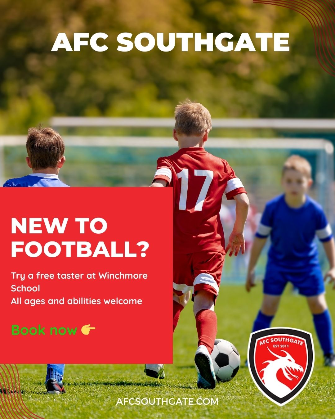 Thinking about joining? Tap link in bio — we’ll help place your player in the right group.
AFCSouthgate #JoinNow #FreeTaster #NorthLondonFootball #Southgate #Enfield #Barnet #Haringey