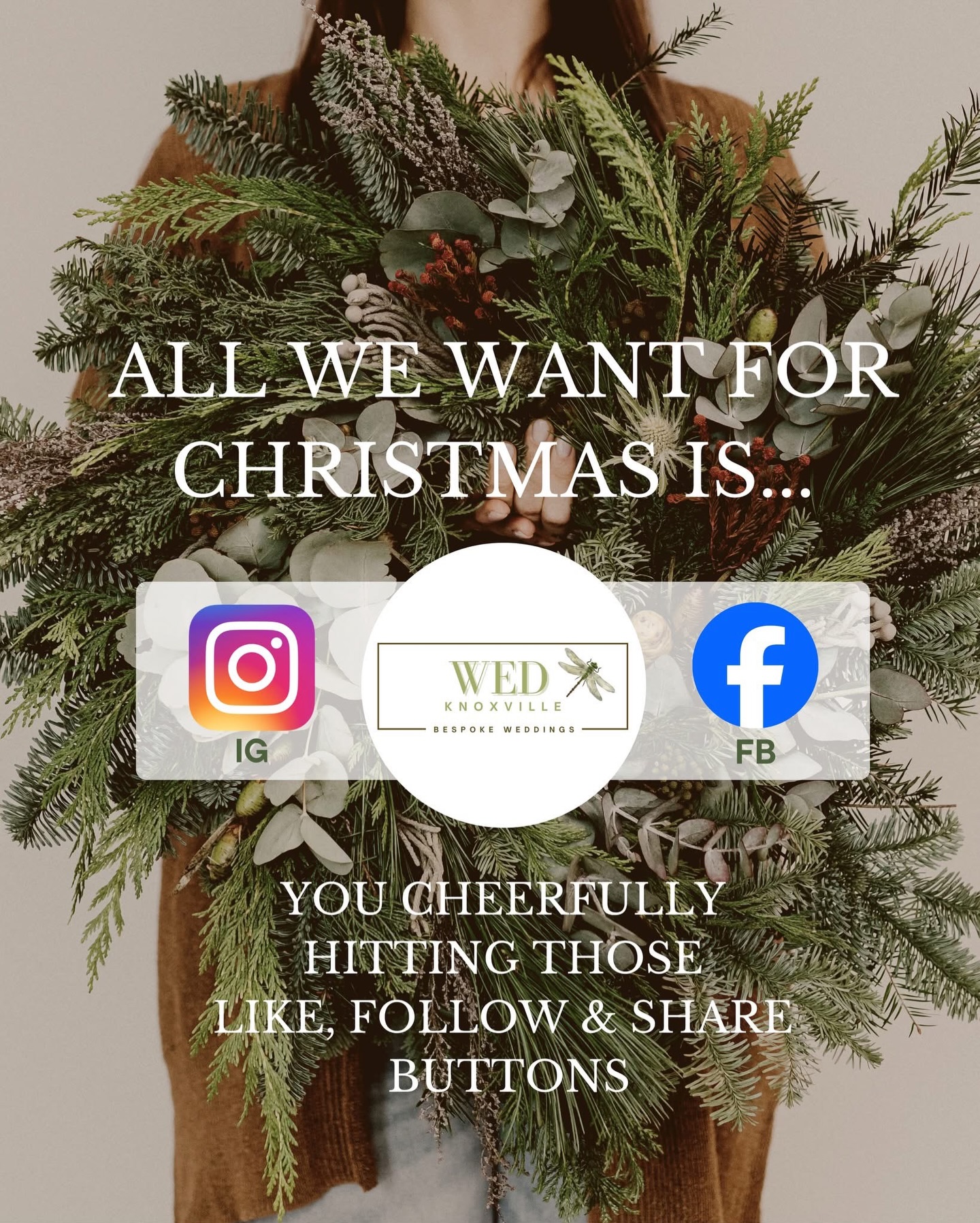 All we want for Christmas is...a little help on Social from you.
Our Facebook page is growing nicely but the more the MERRIER!
And what better time to be merry than Christmas?!!?
Our IG needs a big push to get back to our numbers and reach prior to our refreshed branding.
And did you know.... We are not just weddings. We can style, plan and decorate it all.
It’s easy. It’s FREE. It’s quick.
Please click follow, like and share to our actual pages both here and on IG.
Thank you greatly for your support. Merry Christmas and the Happiest of New Years.