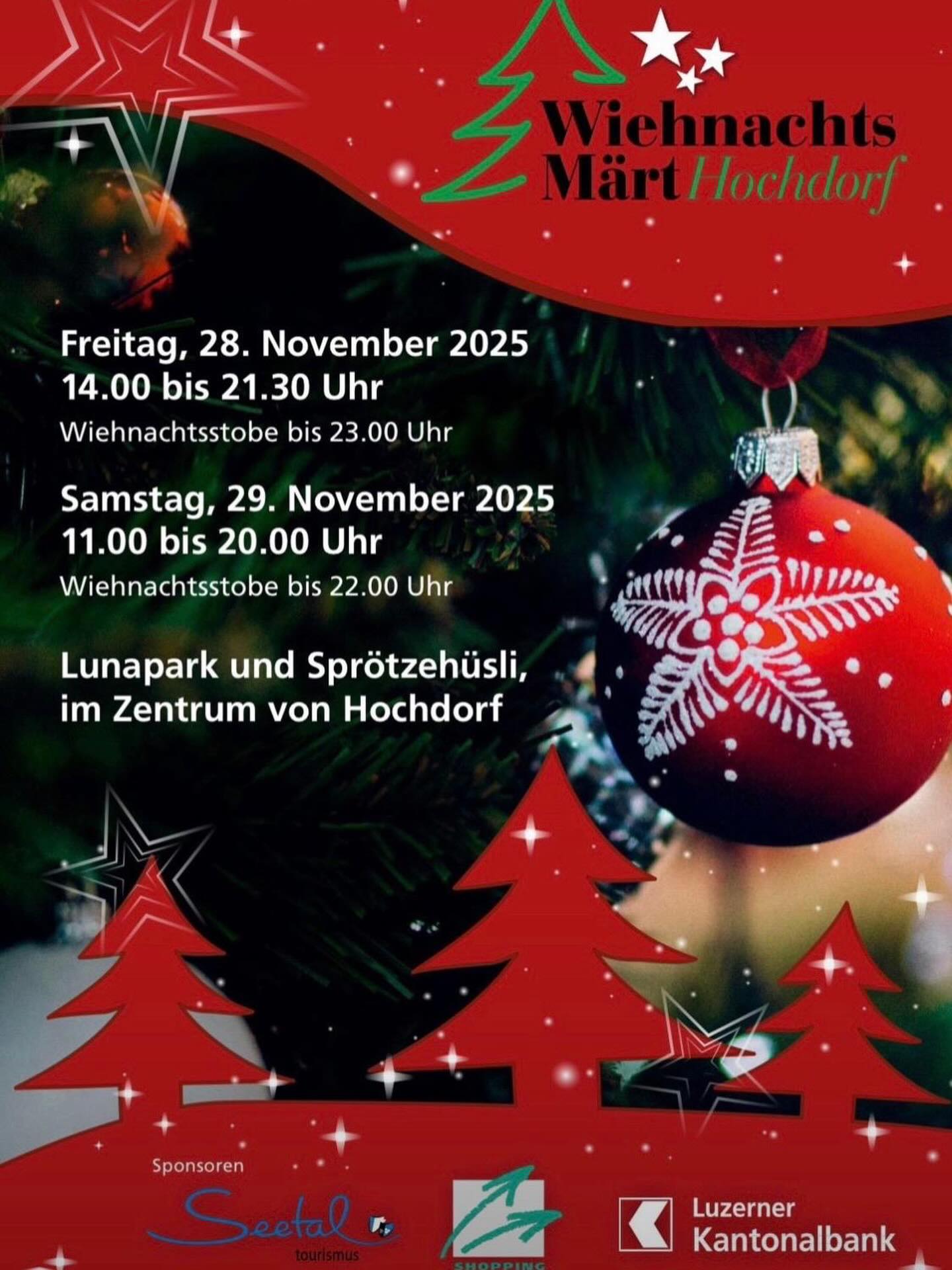 Dieses Wochenende sind wir am Hofderer Weihnachtsmarkt anzutreffen! 🎄🎅
Kommt vorbei und geniesst einen guten Glühwein, ein sämiges Pilzrisotto oder eine feine Gulaschsuppe in der Weihnachtsstube. Wir freuen uns auf euch! 🤩
#hmh #harmoniemusikhitzkirchertal #weihnachtsmarkt #hochdorf #glühwein