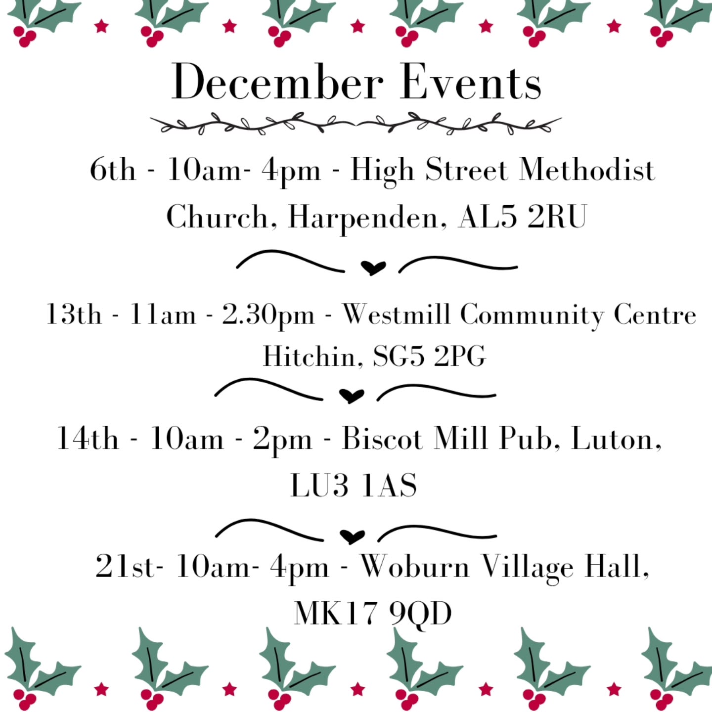 🎄D E C E M B E R E V E N T S🎄