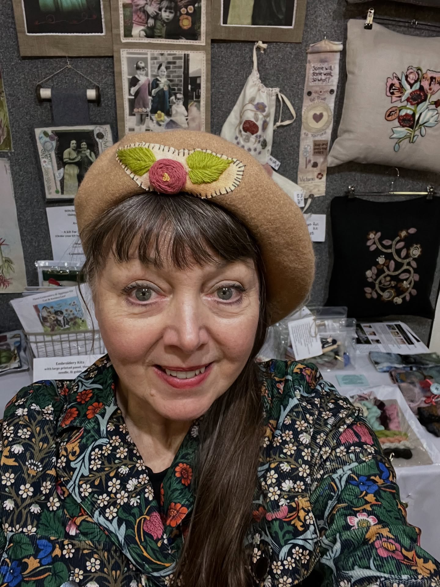 What a great show it has been .... not much left now 🥰
@knitandstitchshows #embroideredberet #embroideredclothing
