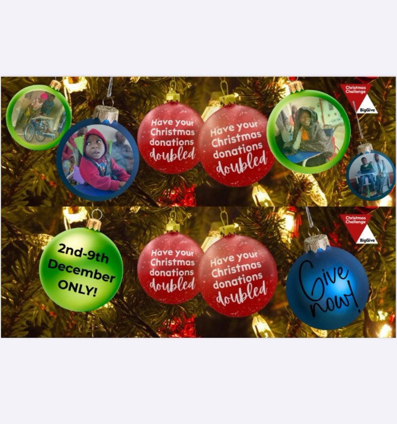 The Big Give Christmas Challenge has begun — and we’d love your help! We’ve only got from 2nd-9th December to raise £3,000 so we can unlock the full £6,000 in matched funding. Every pound you donate will be doubled, making twice the impact for children in Tabora who urgently need a wheelchair.
A gift of £20 becomes £40, £50 becomes £100. Together we can change a child’s life, giving them independence, dignity and the chance to go to school.
If you’re able to give, even a little, we’d be so grateful. Your kindness truly goes twice as far this week. Thank you! Link in bio