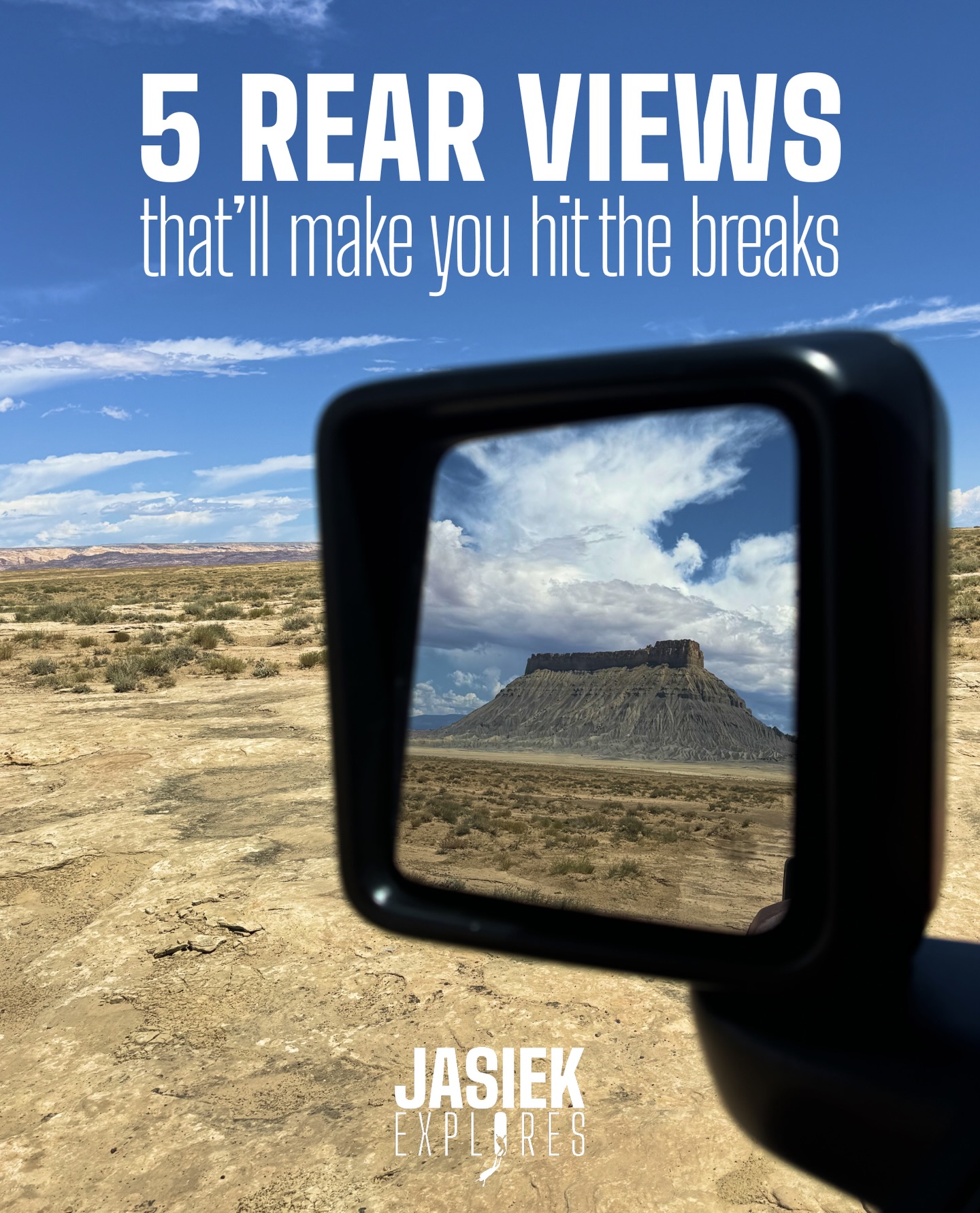 5 rear views.
Zero chance of focusing ahead 🤣
The American Southwest has a way of pulling your eyes off the road.
Swipe, look back, repeat 🚗🌵